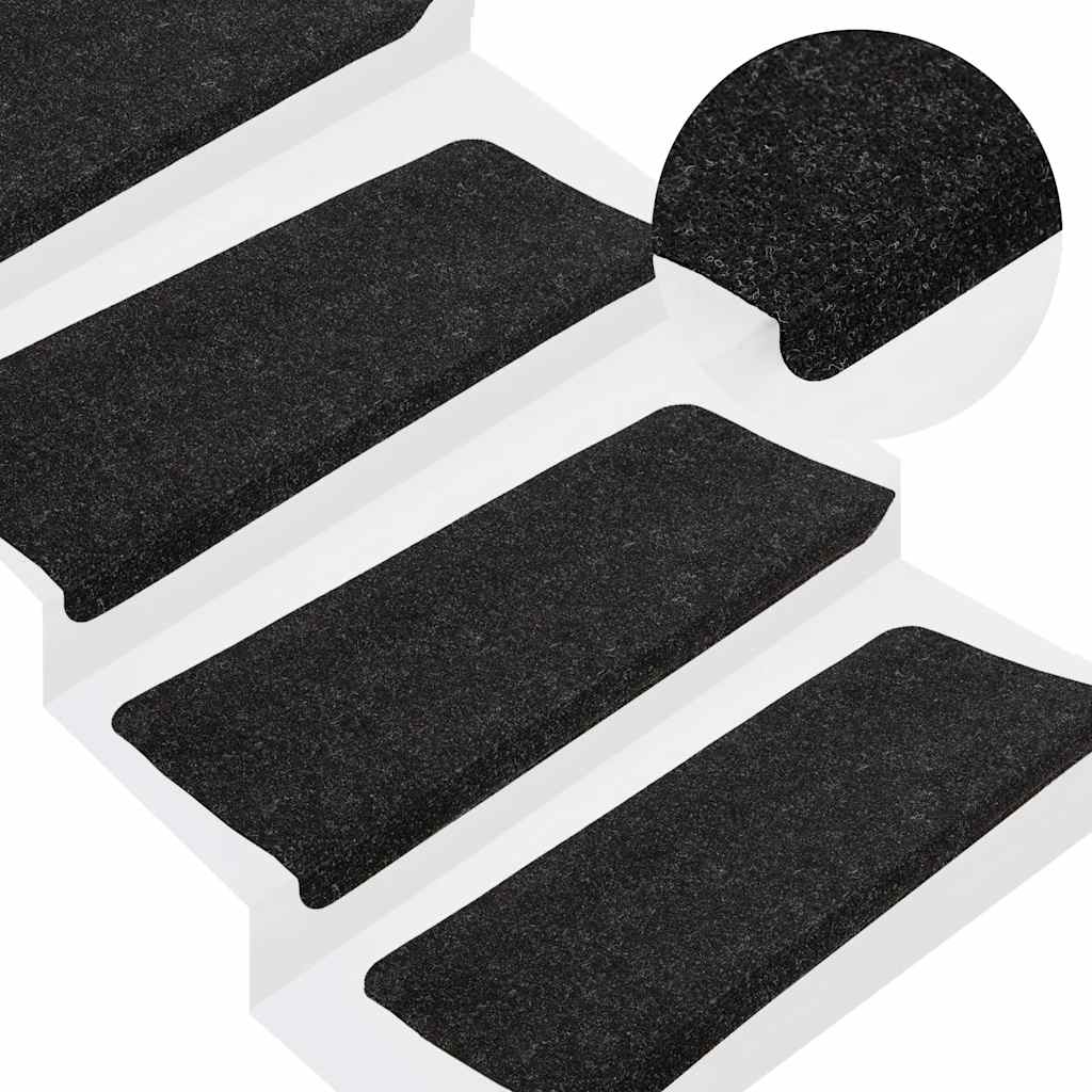 vidaXL Self-adhesive Stair Mats 15 pcs 56x17x3 cm beige