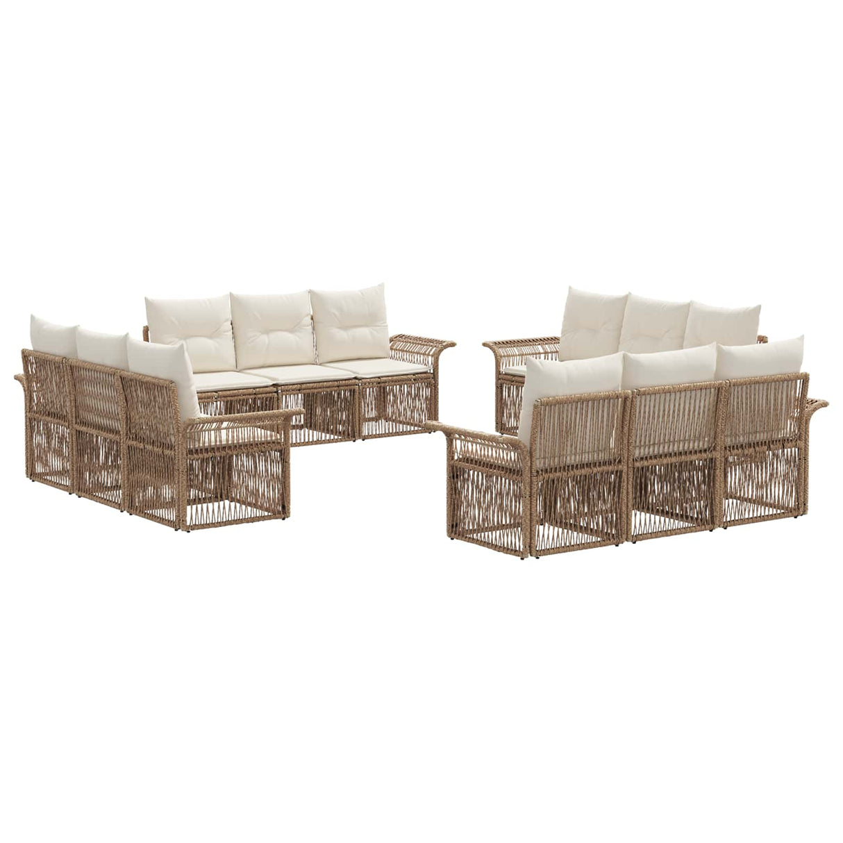 vidaXL Garden Sofa Set 13 pcs Black poly rattan