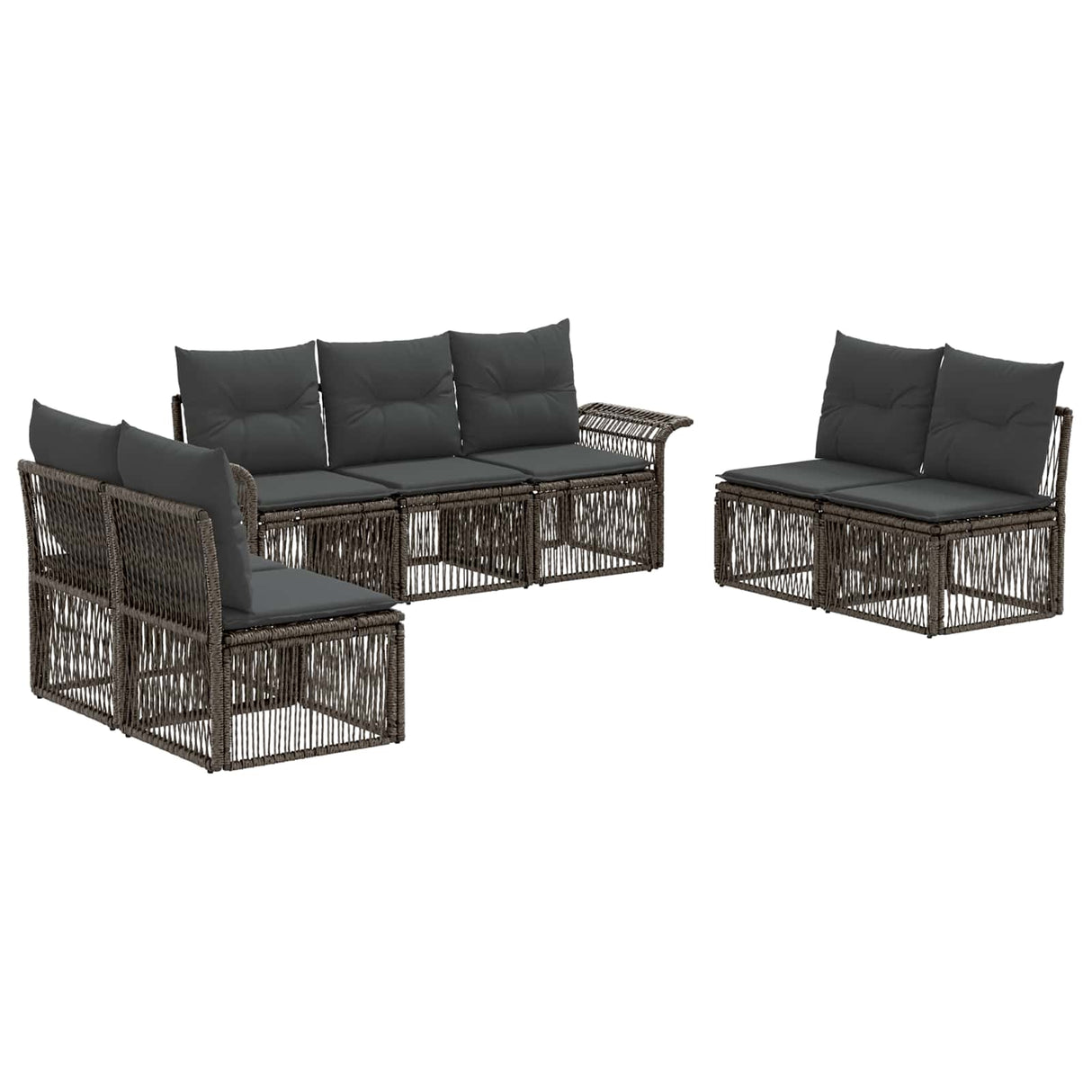 vidaXL Garden Sofa Set 8 pcs Black poly rattan