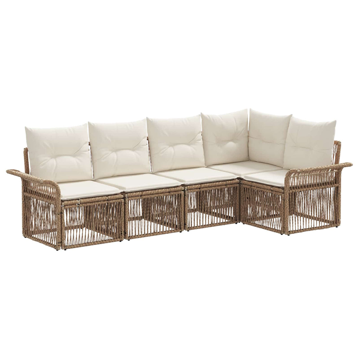 vidaXL Tuinbank Set 6 pcs Zwart poly rattan