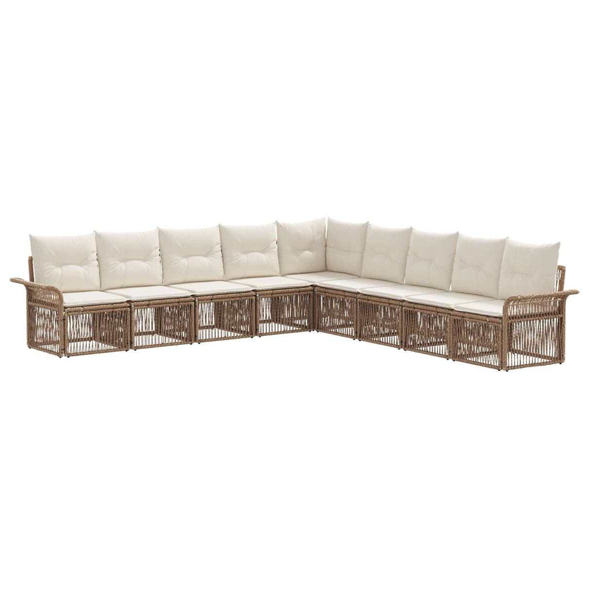 vidaXL Garden Lounge Set 10 pcs Black poly rattan