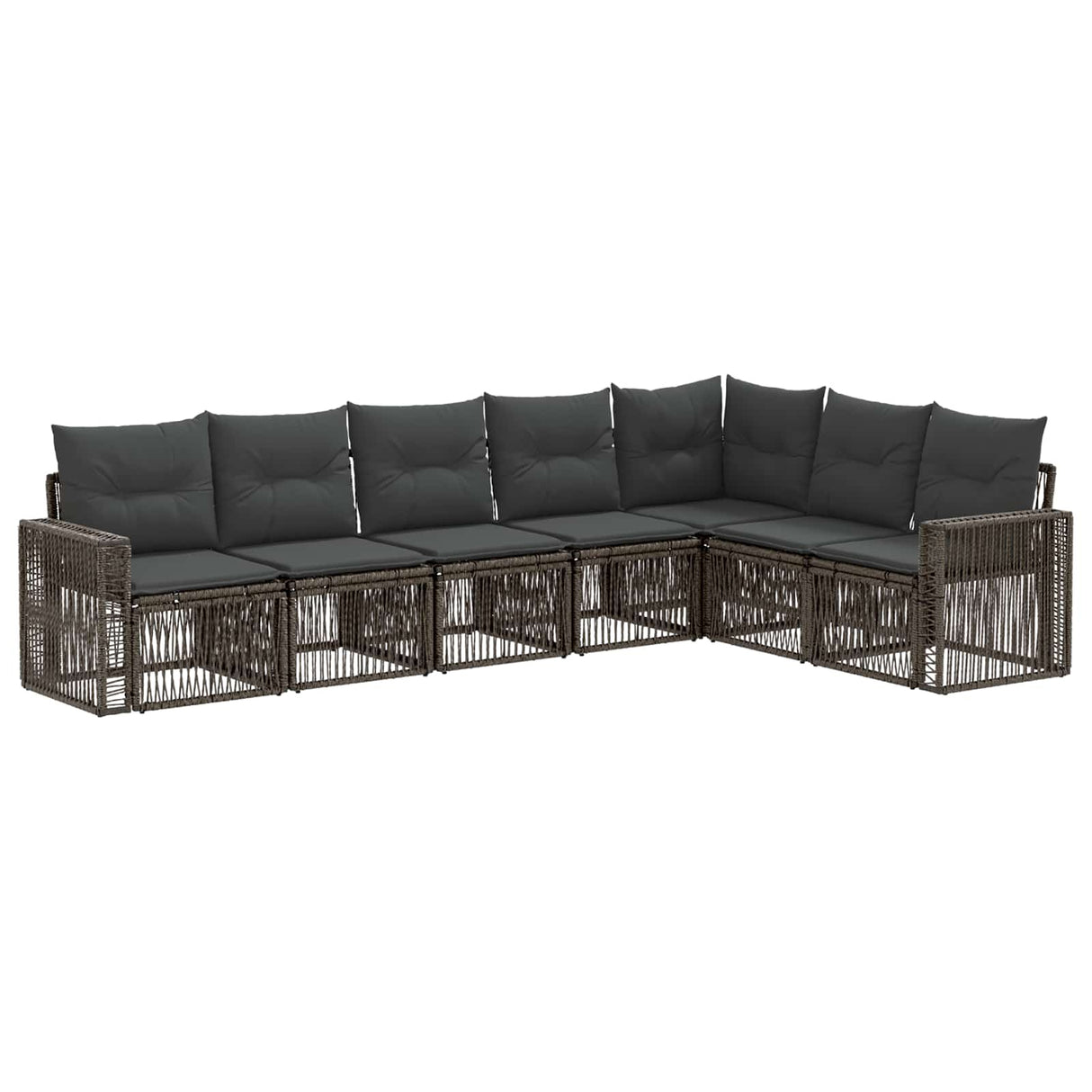 vidaXL Garden Lounge Set 8 pcs Black and Cream White poly rattan