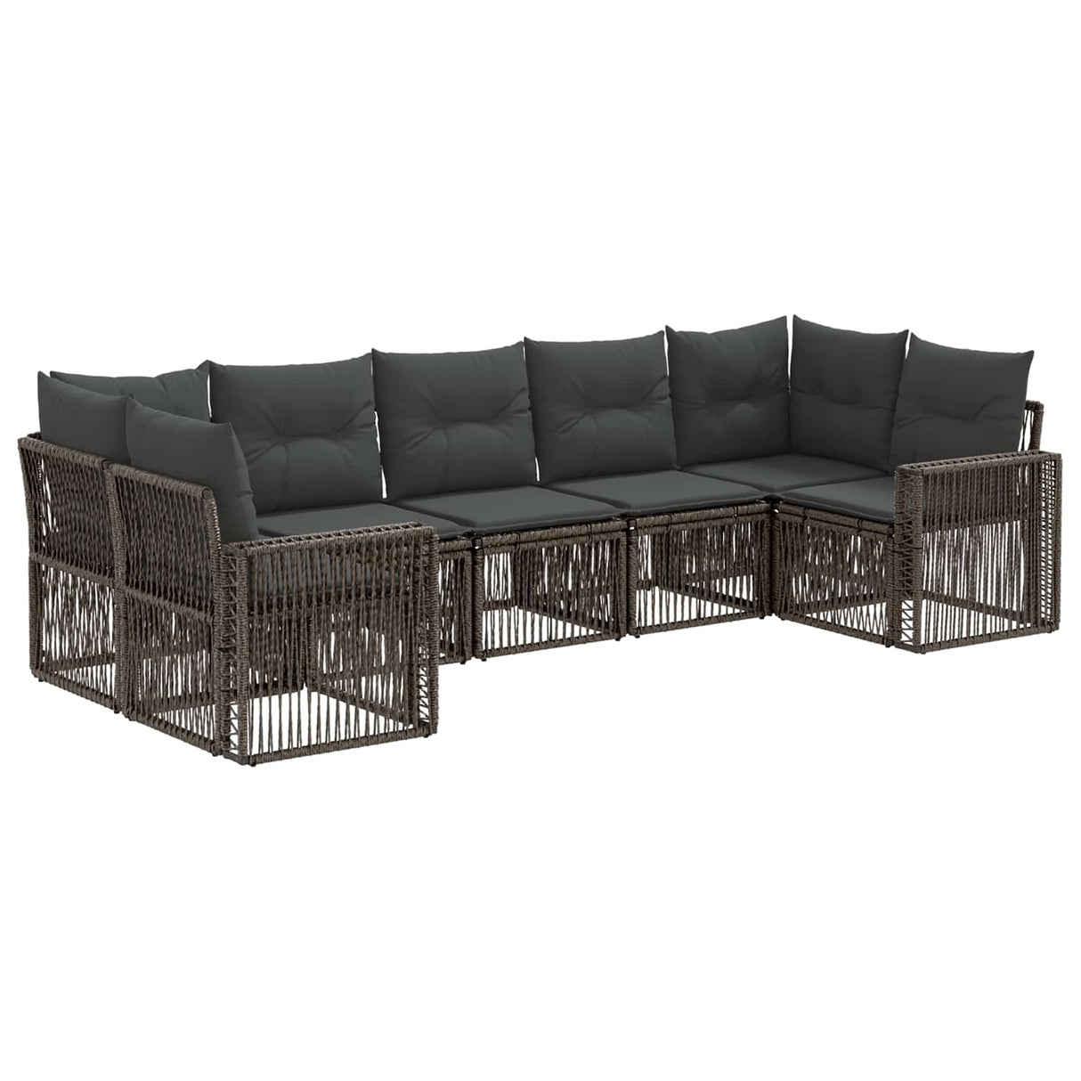 vidaXL Tuinbank Set 7 st 7-Aantal zitplaatsen Zwart en Crème Wit