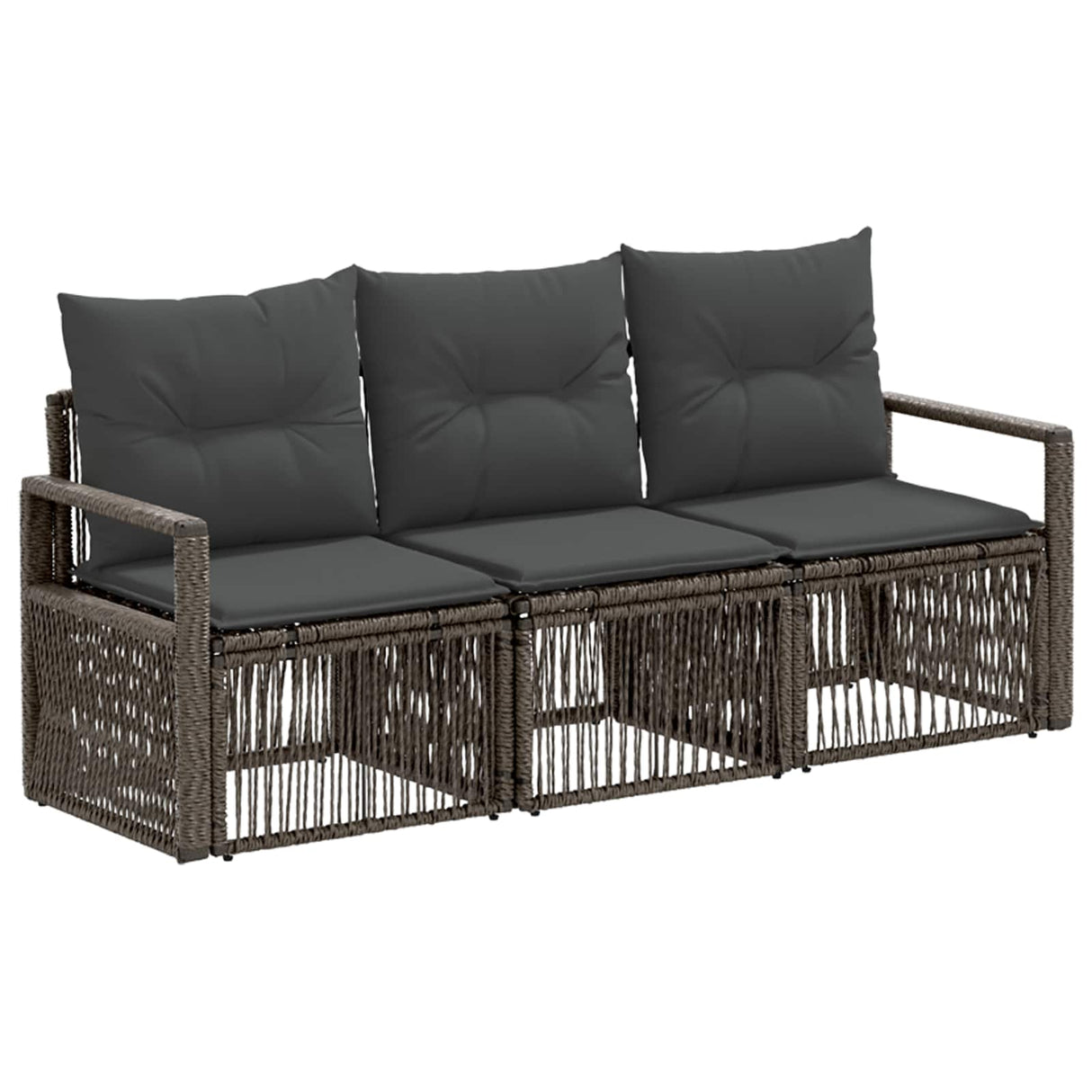 vidaXL Tuinbank Set 4 pcs Zwart poly rattan
