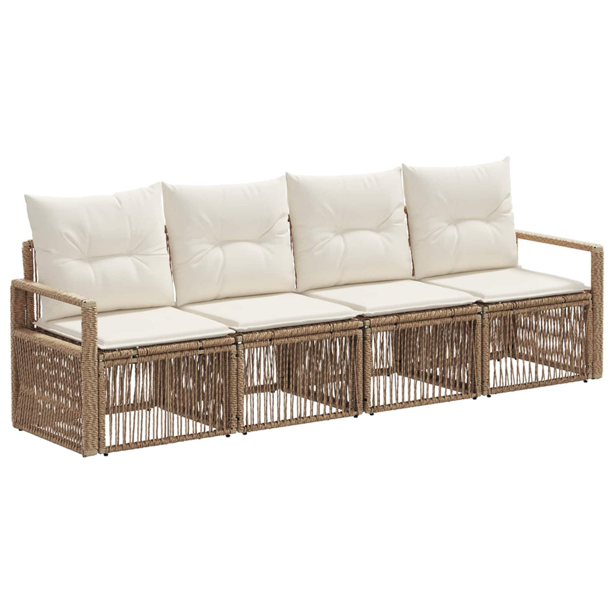 vidaXL Tuinbank Set 5 pcs Zwart poly rattan