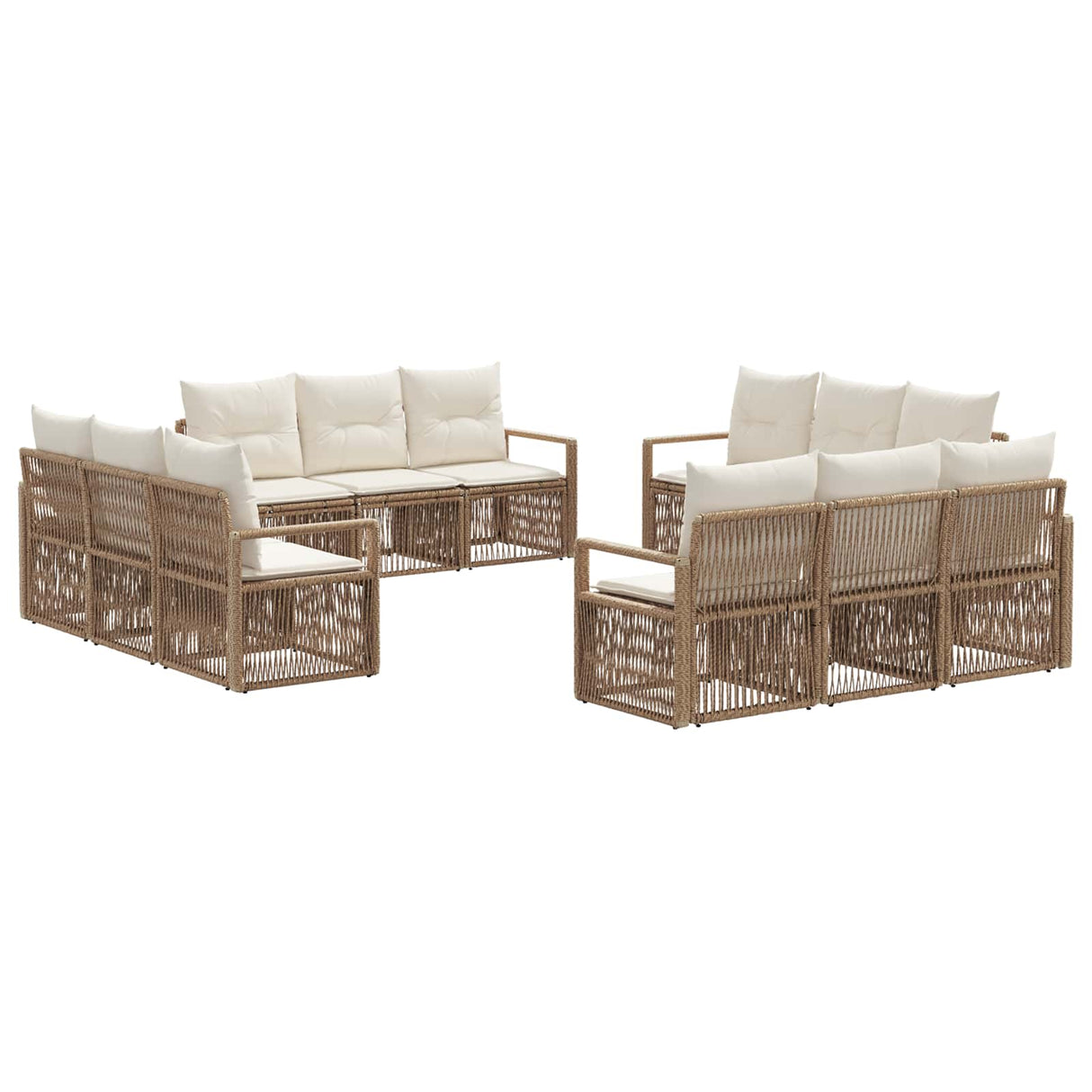 vidaXL Garden Sofa Set 13 pcs Black poly rattan