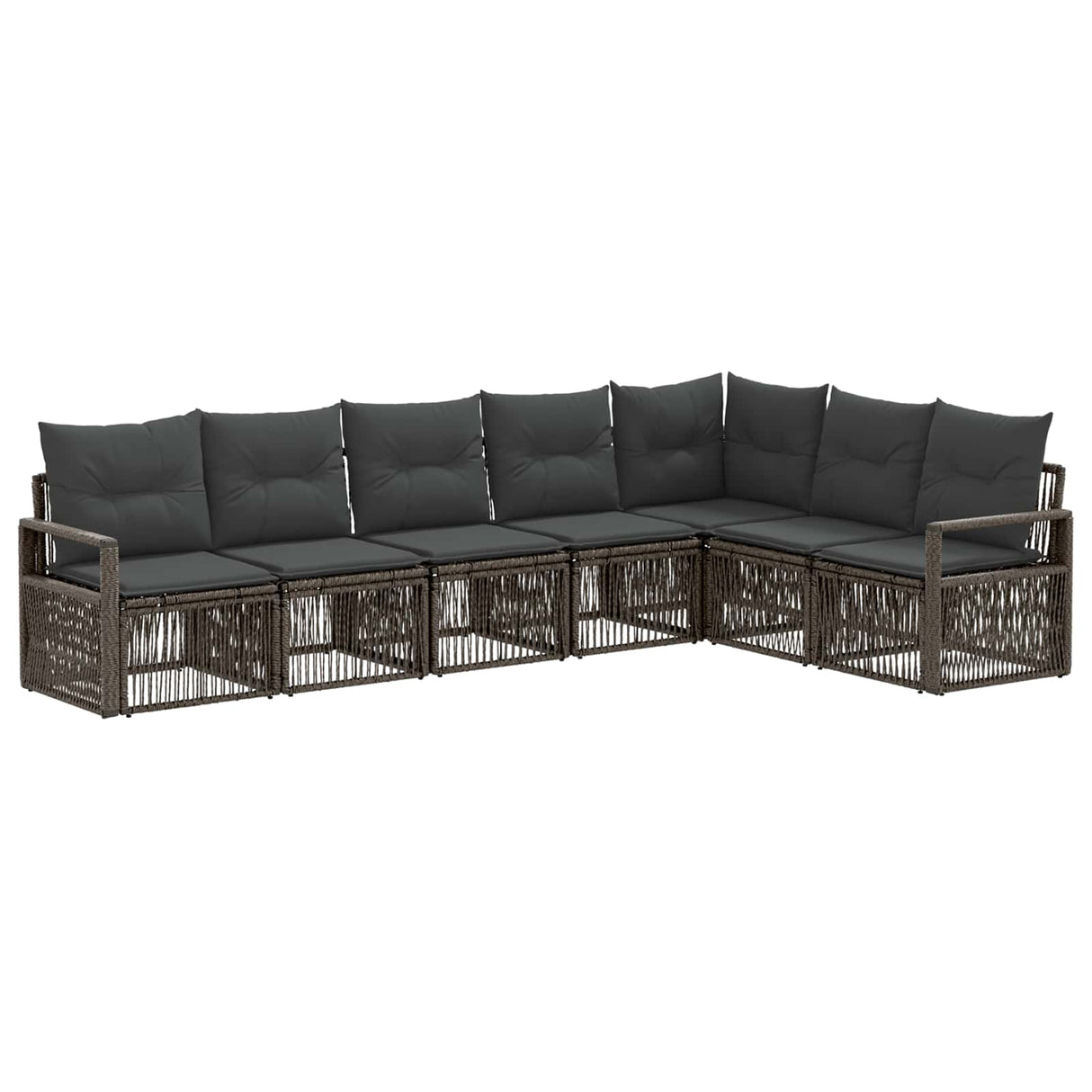 vidaXL Tuinbank Set 8 pcs Zwart poly rattan