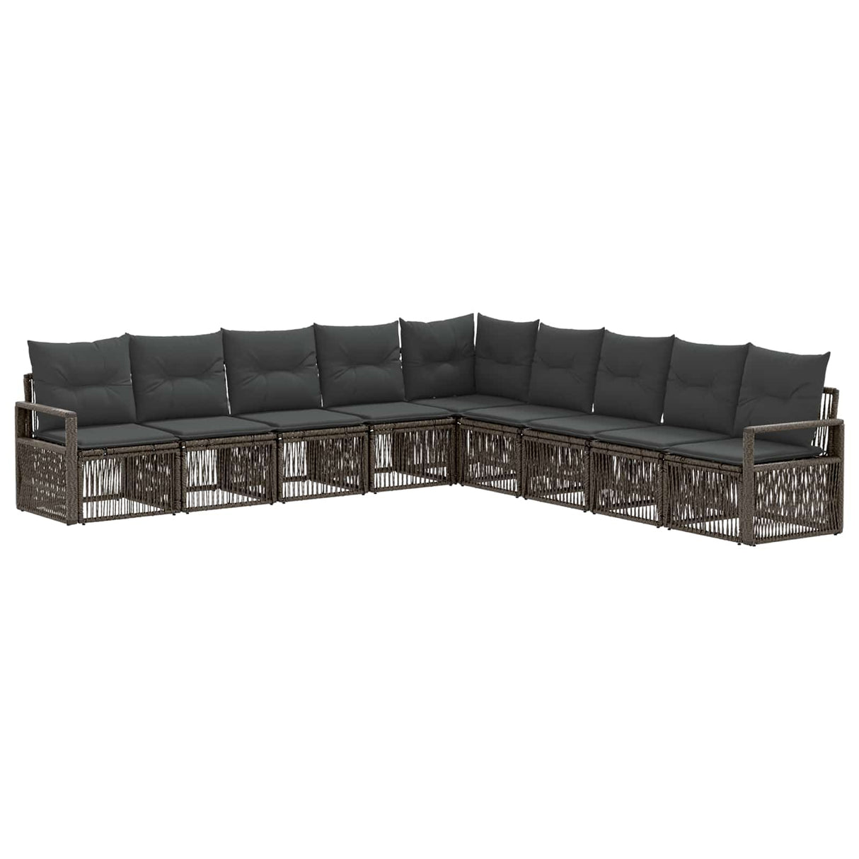 vidaXL Garden Sofa Set 10 pcs Black poly rattan