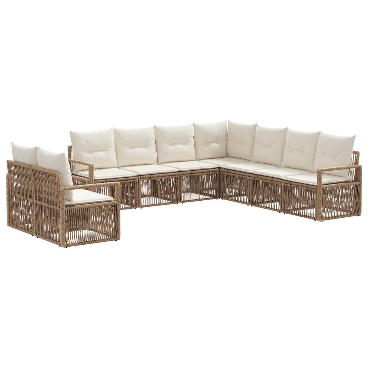 vidaXL Garden Sofa Set 10 pcs Black poly rattan
