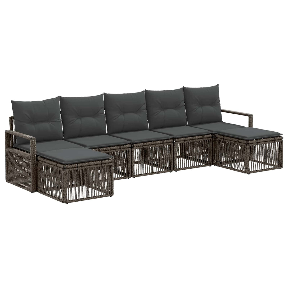 vidaXL Garden Sofa Set 8 Pieces Black Poly Rattan