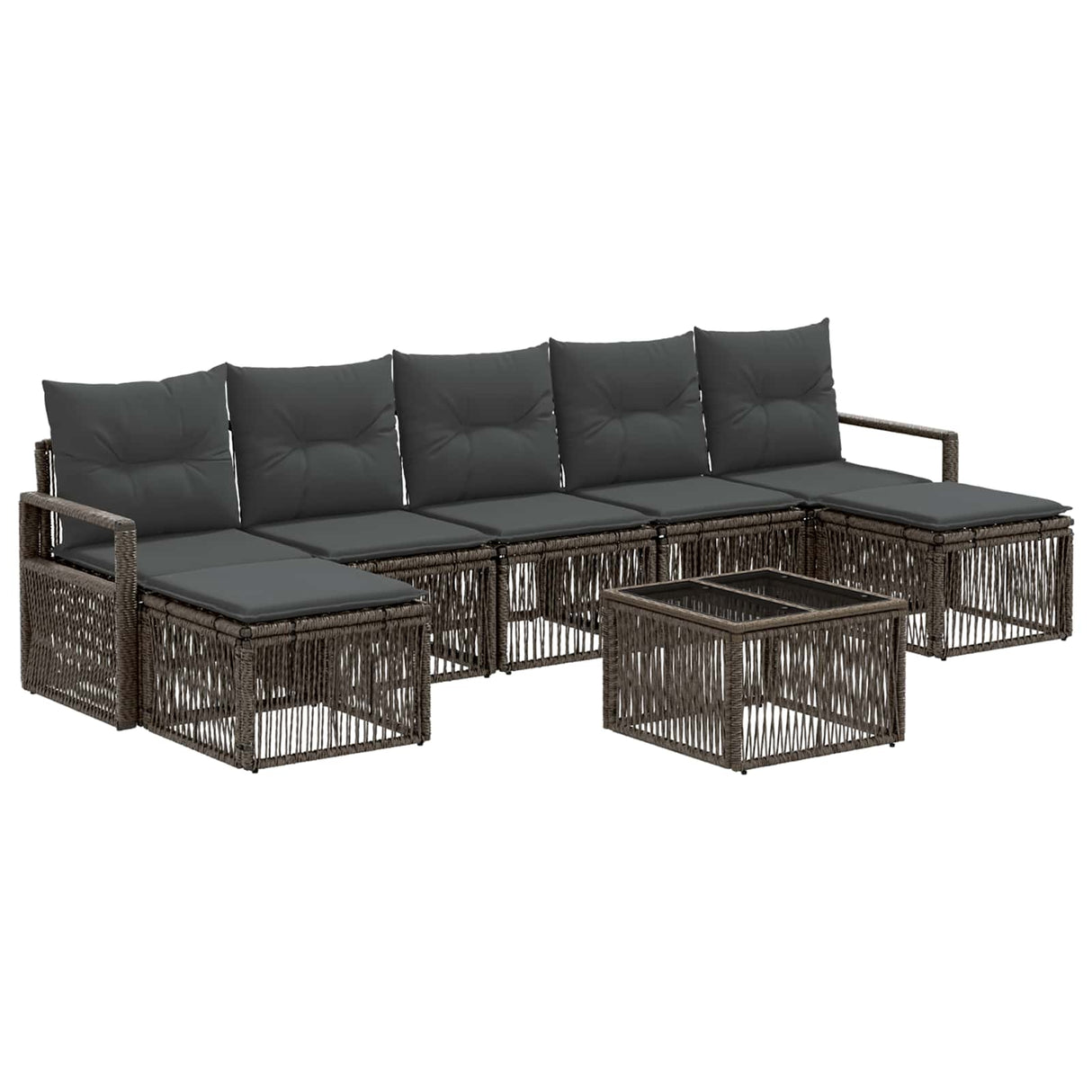 vidaXL Garden Sofa Set 8 Pieces Black Poly Rattan