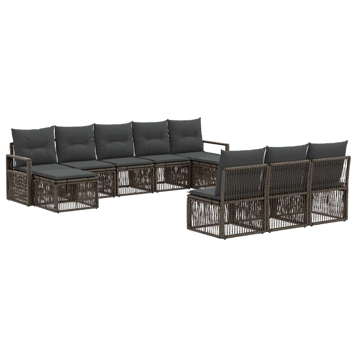vidaXL Garden Sofa Set 11 pcs Black poly rattan