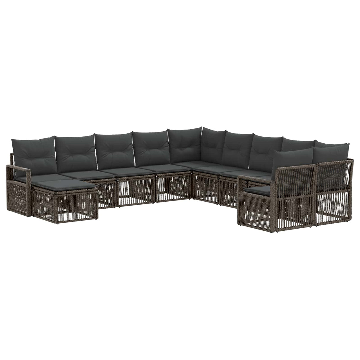 vidaXL Garden Lounge Set 12 pcs Black poly rattan