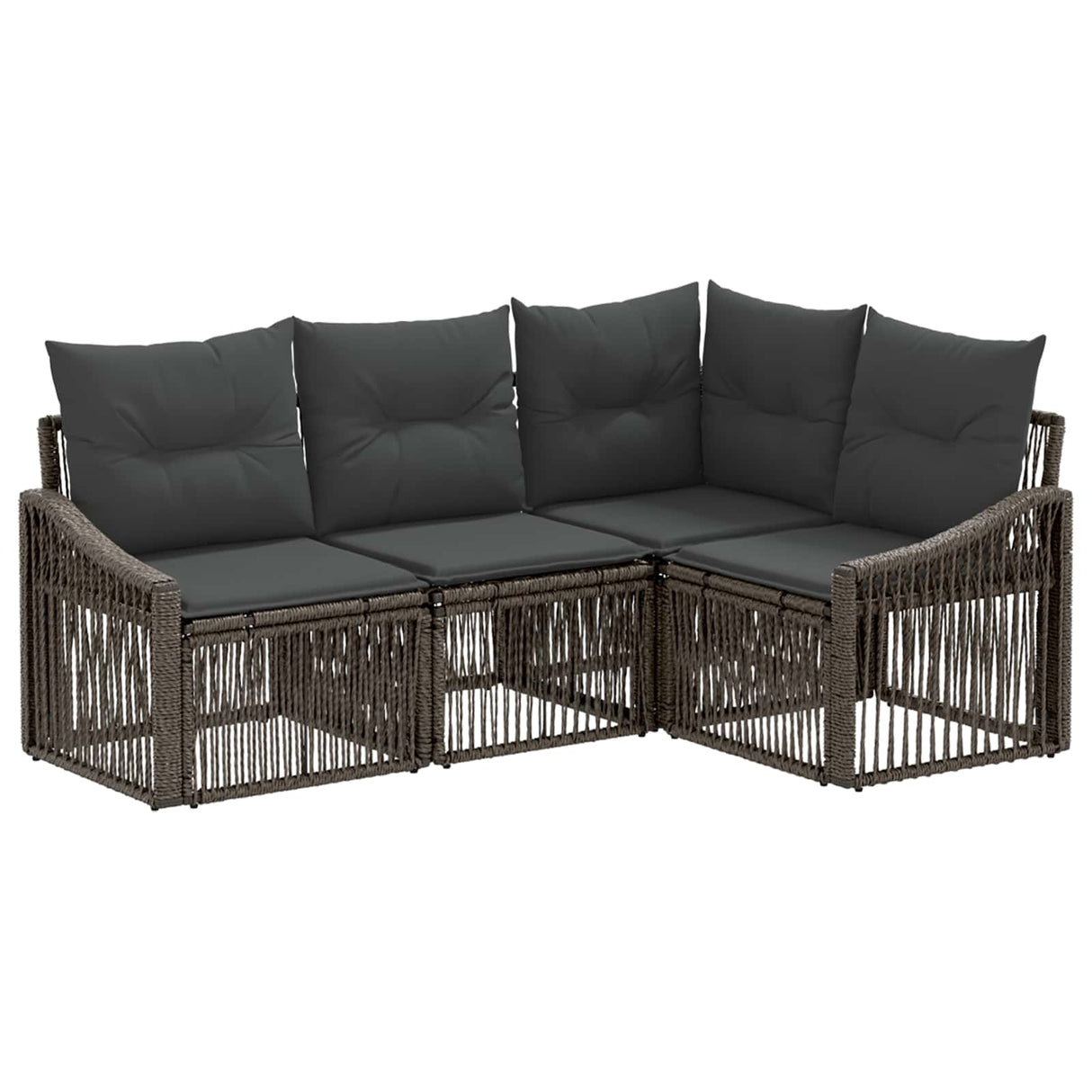 vidaXL Tuinbank Set 5 pcs Zwart poly rattan