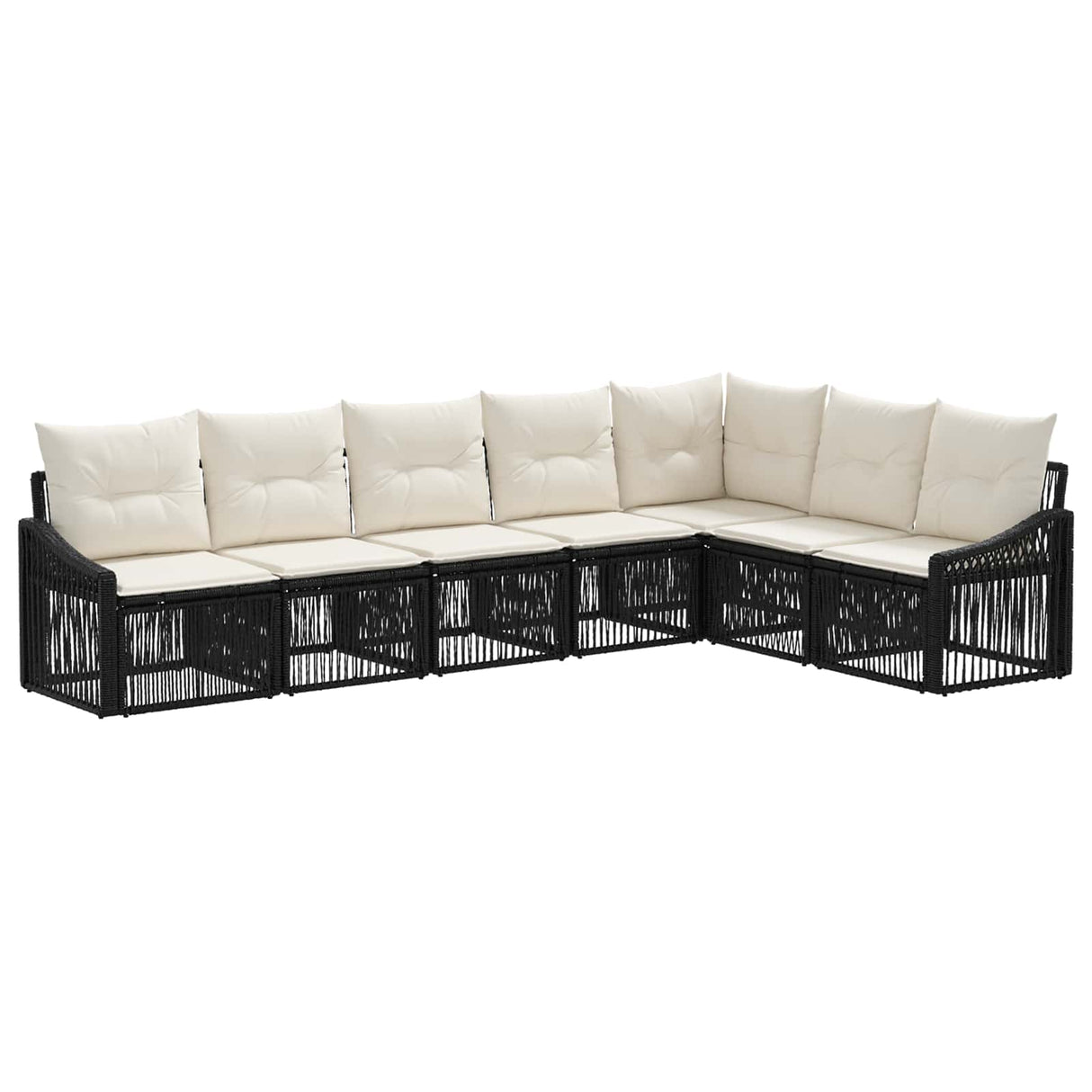 vidaXL Garden Sofa Set 8 pcs Black poly rattan