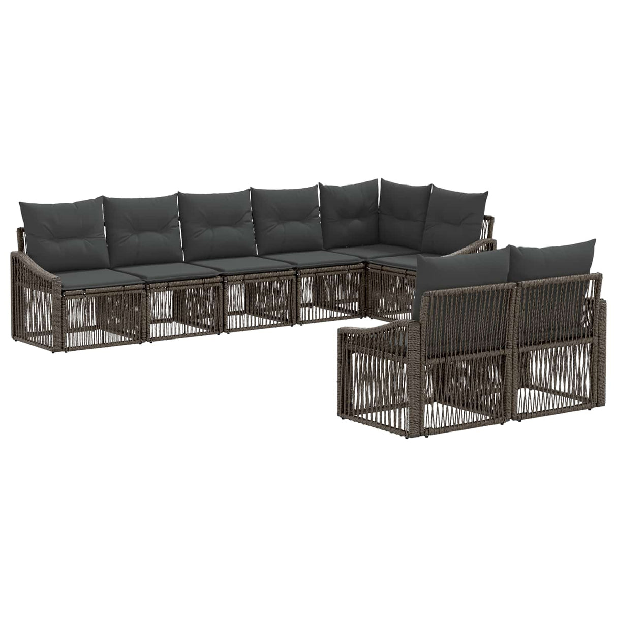 vidaXL Garden Sofa Set 9 pcs Black poly rattan