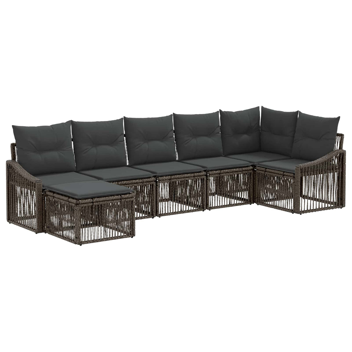 vidaXL Tuinbank Set 8 pcs Zwart poly rattan