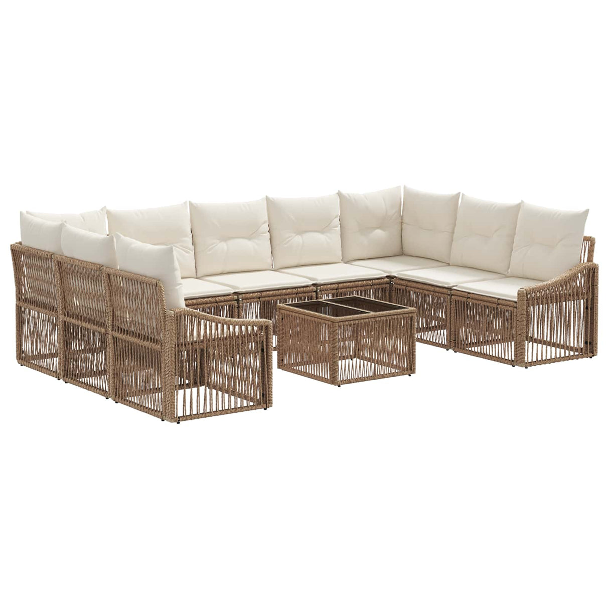 vidaXL Garden Sofa Set 10 pcs Black poly rattan