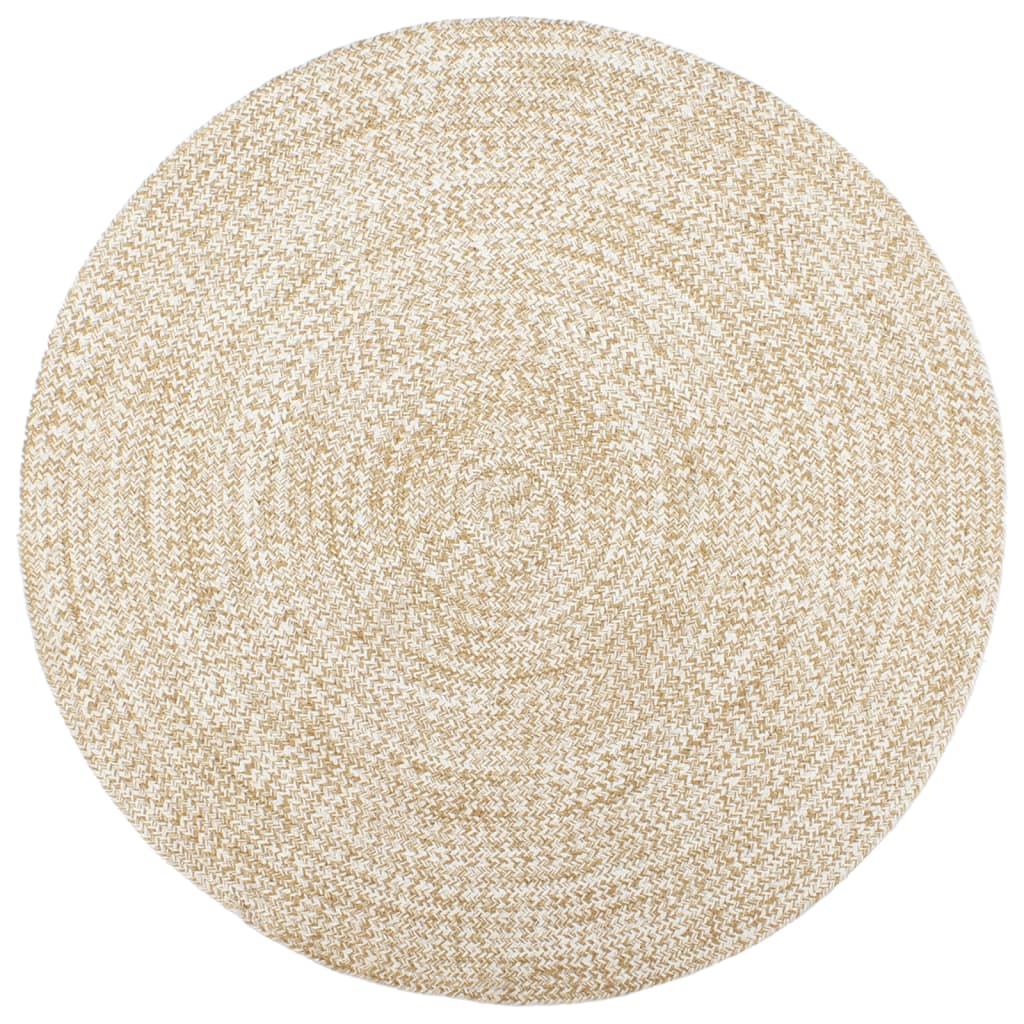 vidaXL Vloerkleed handgemaakt 90 cm jute wit en naturel