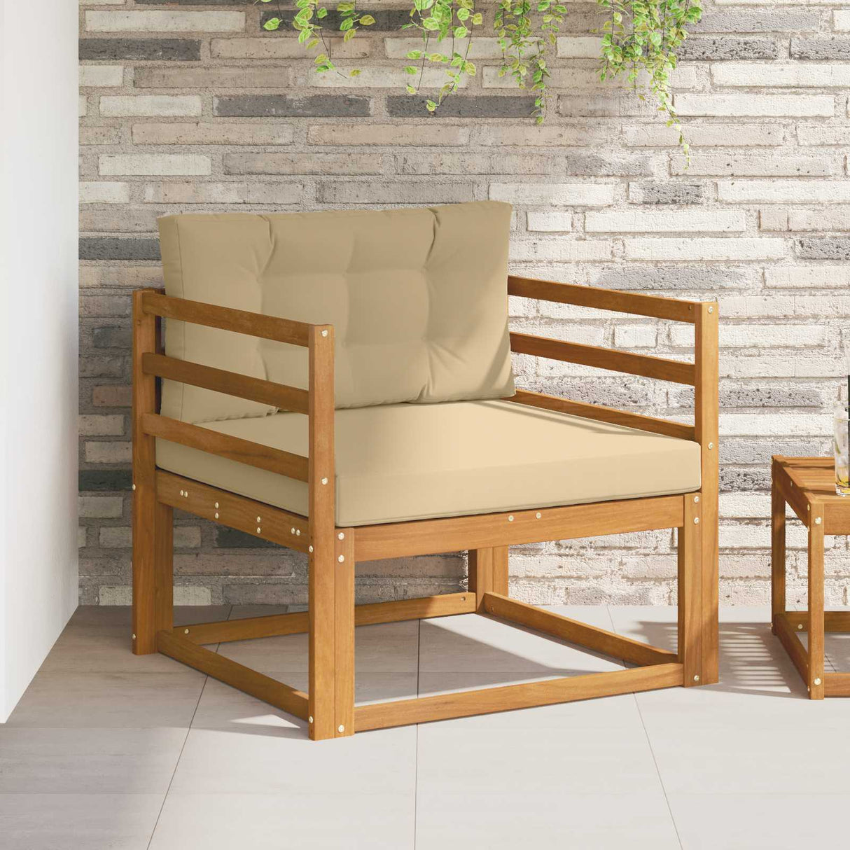 vidaXL Buiten Midden Sofa Massief Acacia Hout Naturel