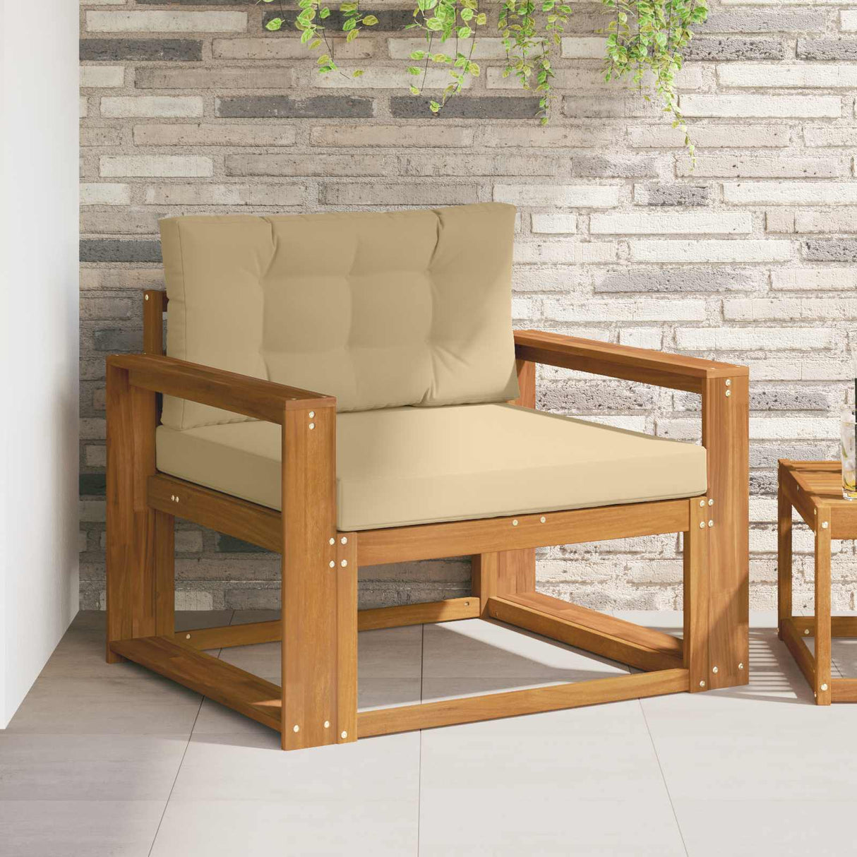 vidaXL Buiten Midden Sofa Massief Acacia Hout Naturel