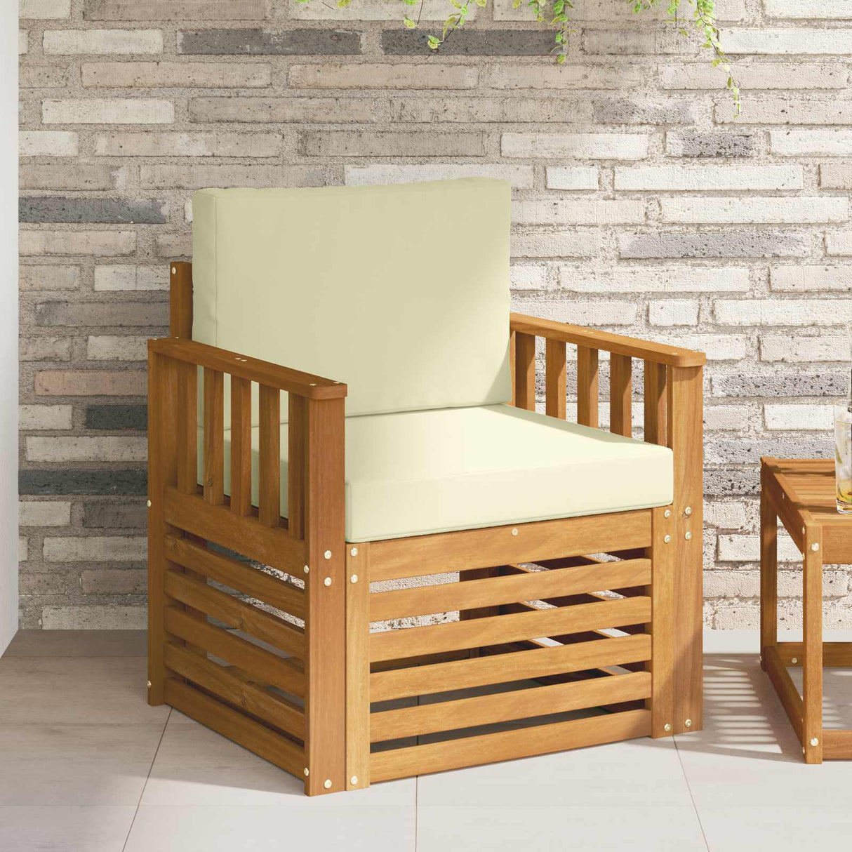 vidaXL Outdoor Sofa Solid Acacia Wood Natural