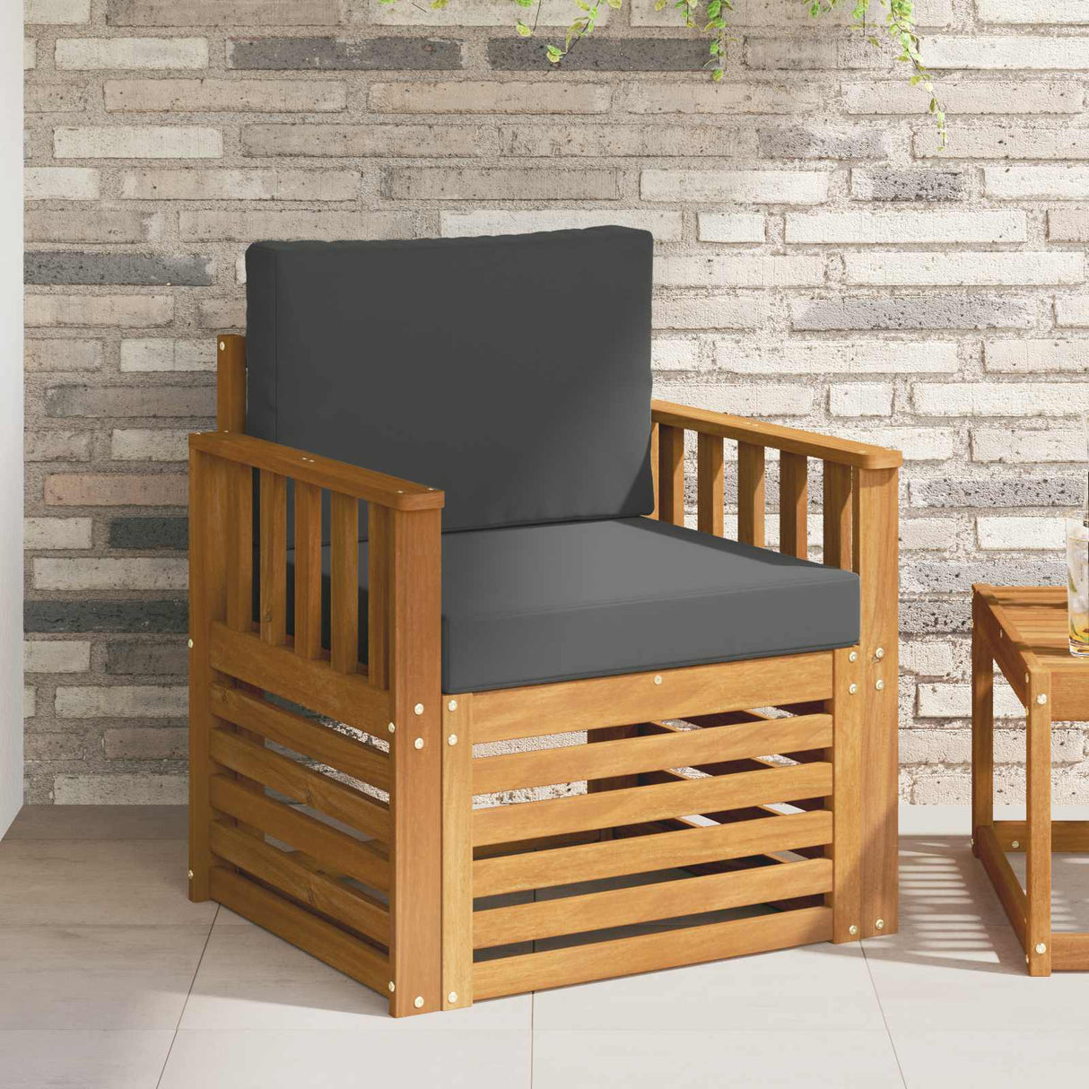 vidaXL Outdoor Sofa Solid Acacia Wood Natural