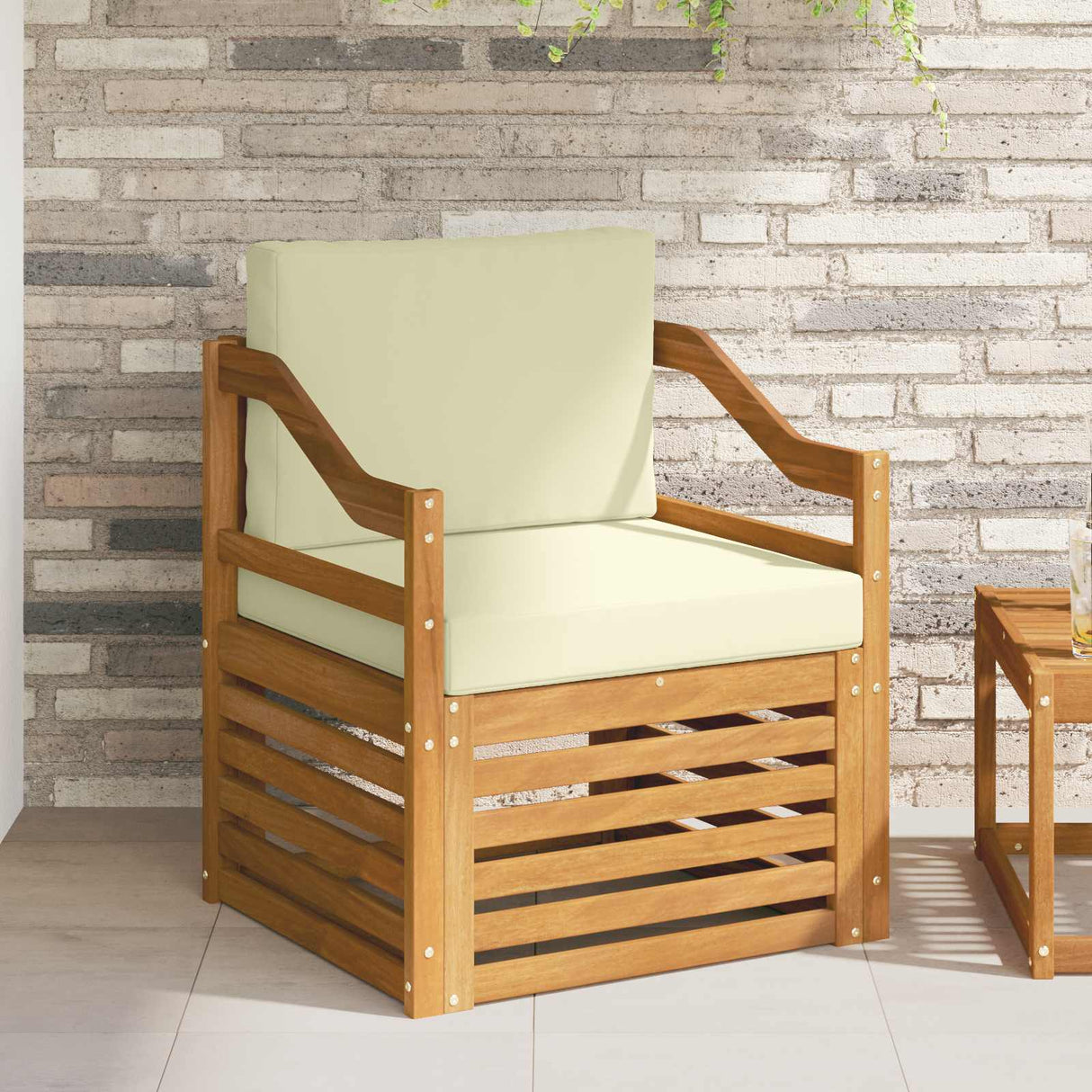 vidaXL Outdoor Sofa Solid Acacia Wood Natural