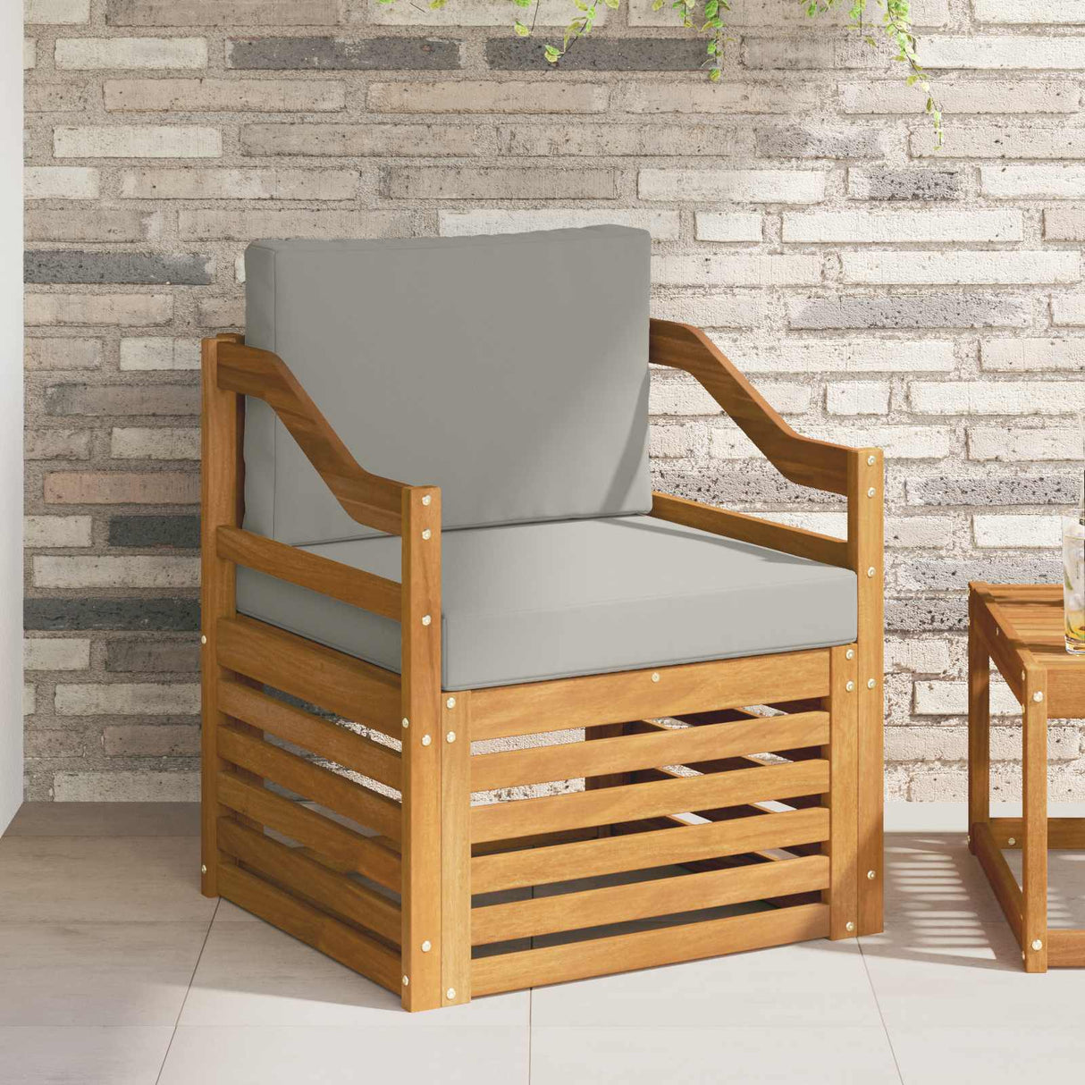 vidaXL Outdoor Sofa Solid Acacia Wood Natural