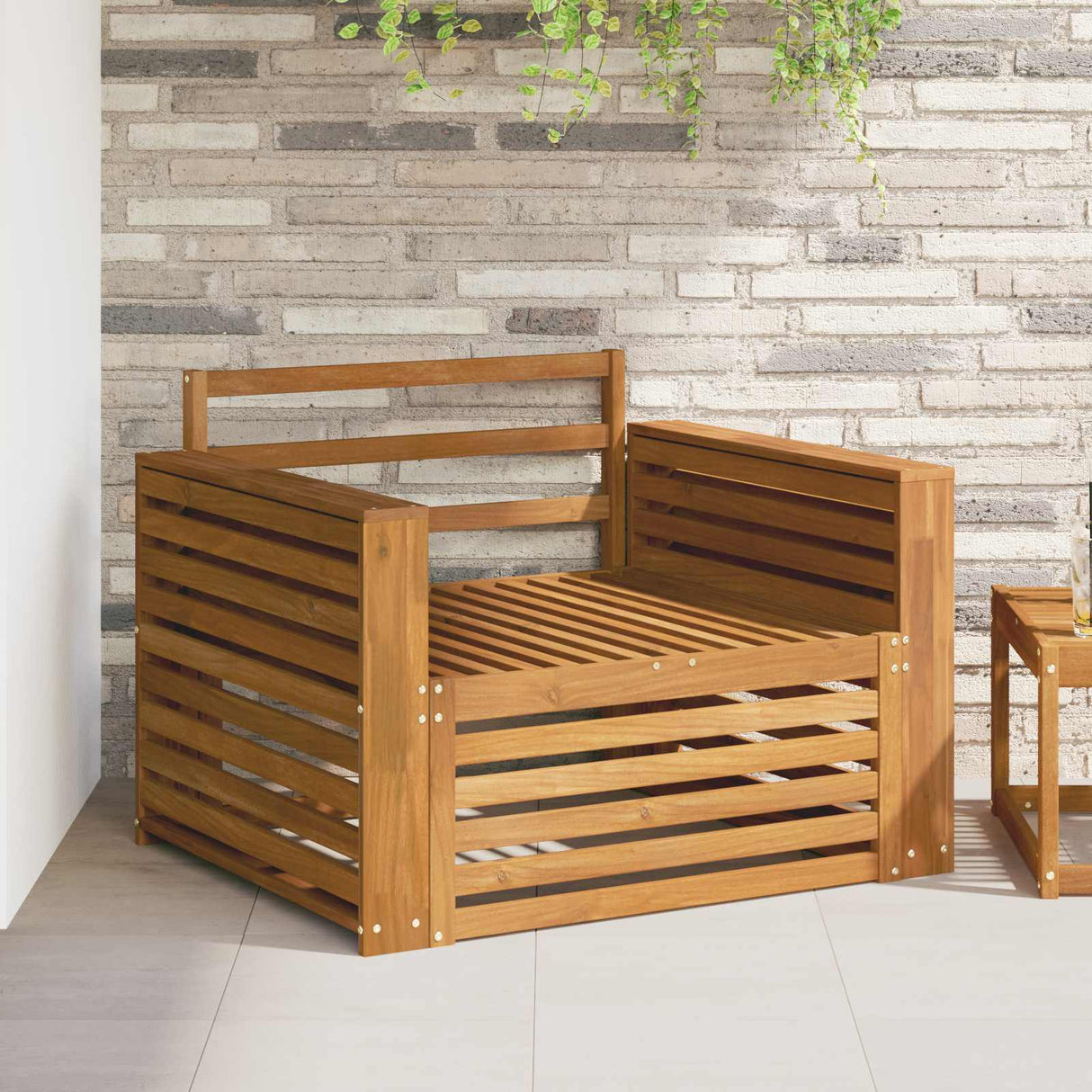 vidaXL Buiten bank set Massief Acacia Hout en Polyester Naturel