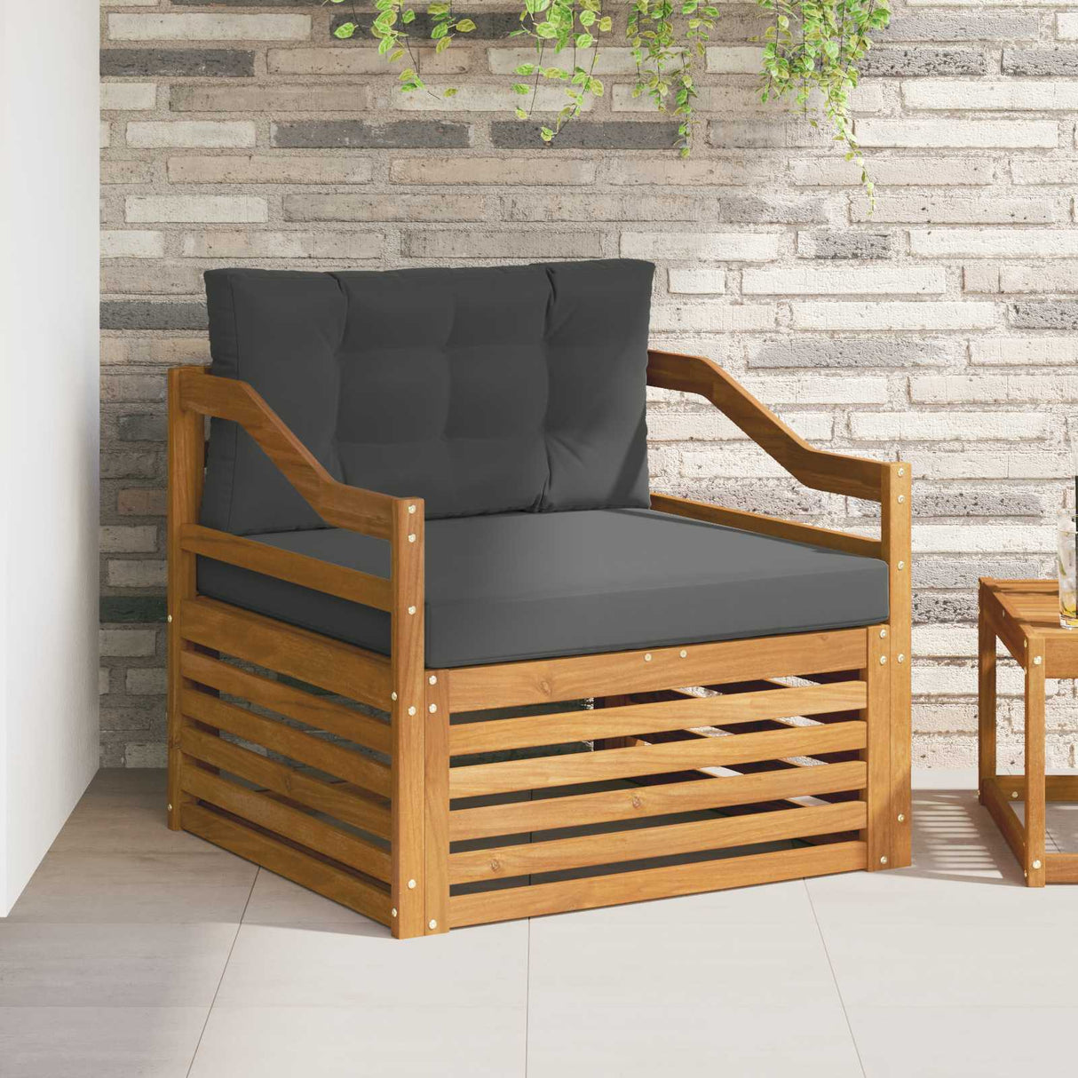 vidaXL Buiten bank set Massief Acacia Hout en Polyester Naturel