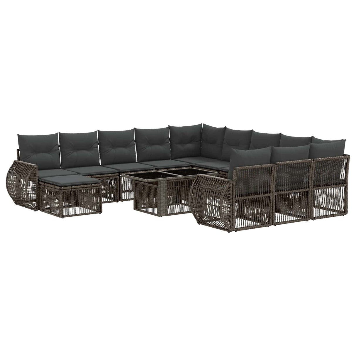 vidaXL Garden Sofa Set 13 pcs Black and Cream White poly rattan