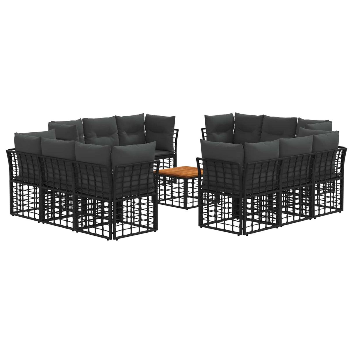 vidaXL Buiten bank set Zwart Polyester