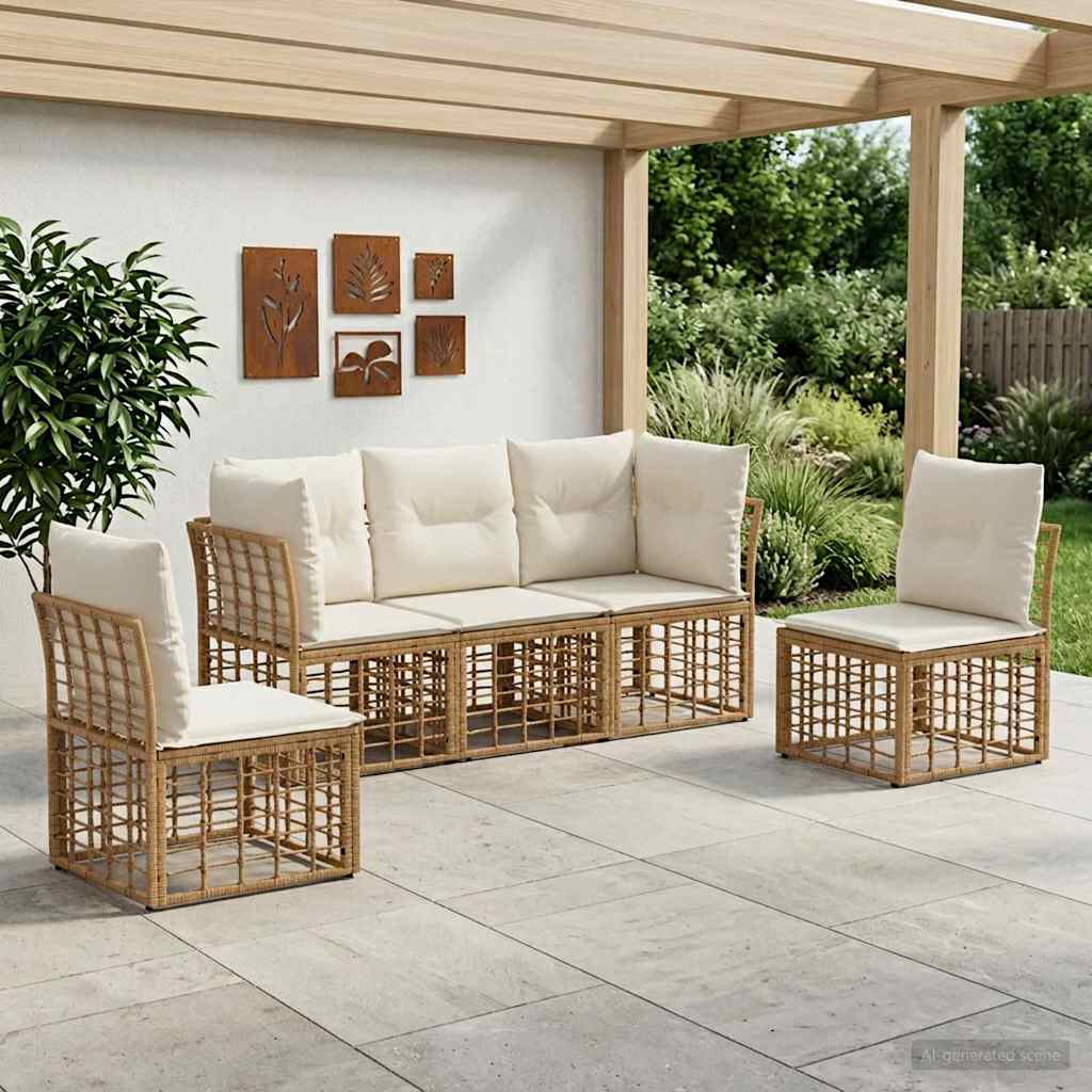 vidaXL Outdoor Lounge Set Black Polyester