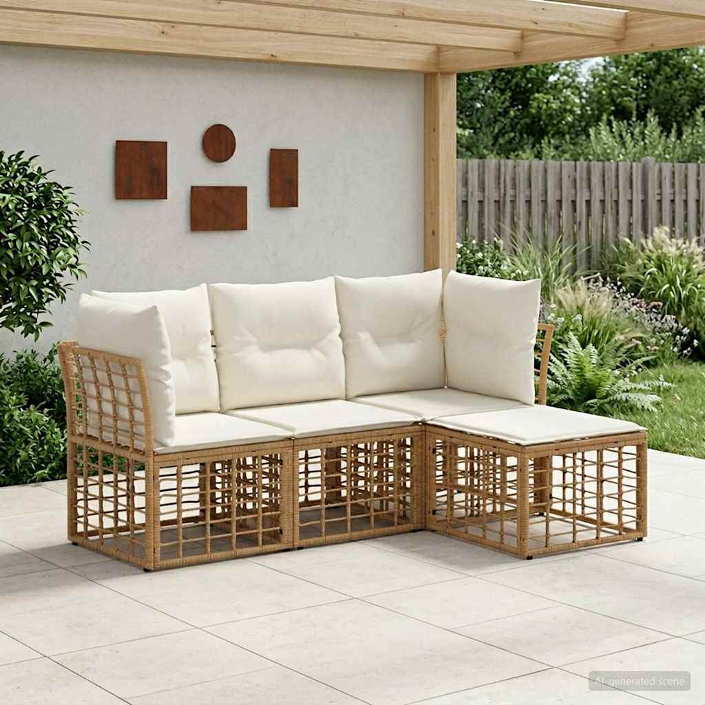 vidaXL Buiten bank set Zwart Polyester