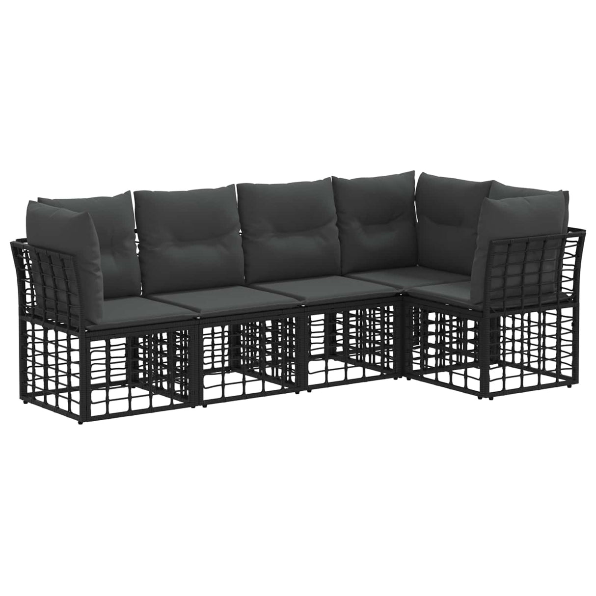 vidaXL Buiten bank set Zwart Polyester