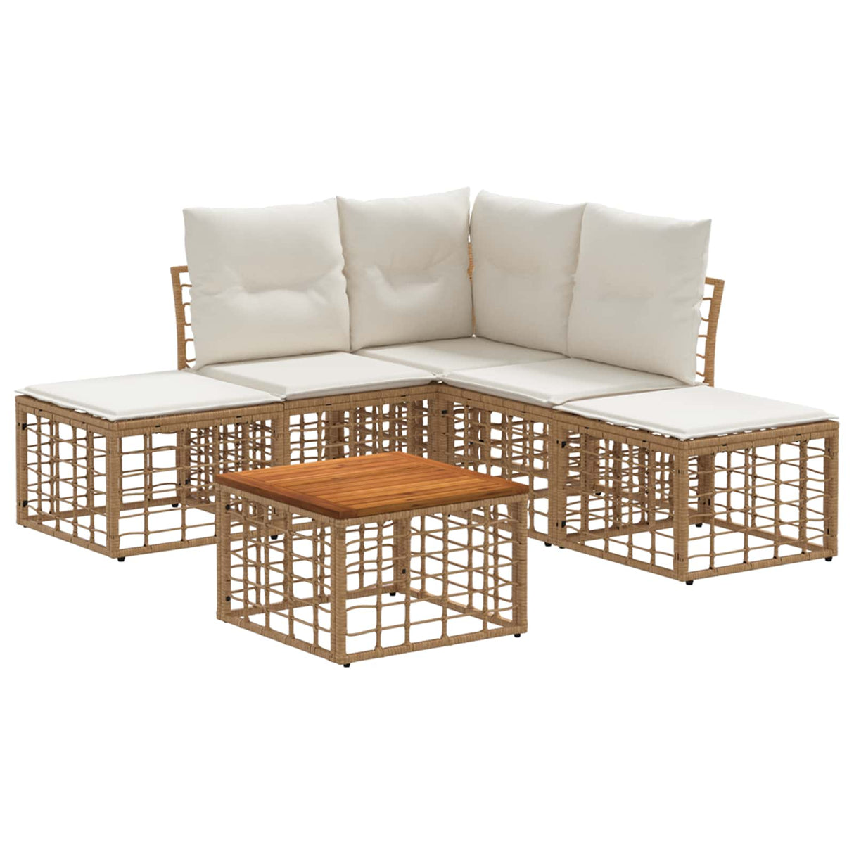 vidaXL Buiten bank set Zwart Polyester