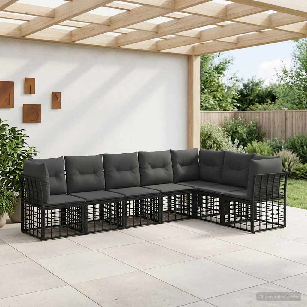 vidaXL Buiten bank set Zwart Polyester