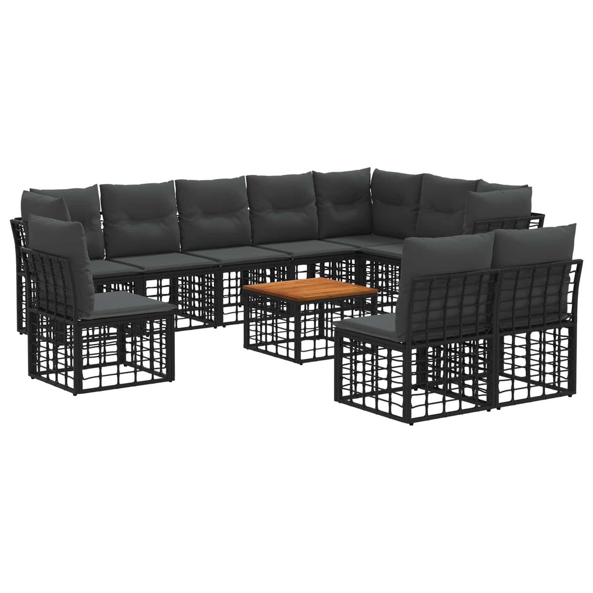 vidaXL Buiten bank set Zwart Polyester