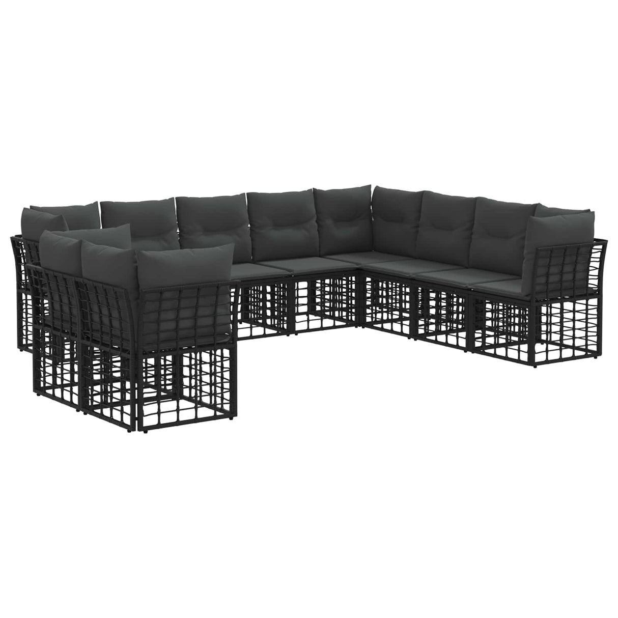 vidaXL Buiten bank set Zwart Polyester