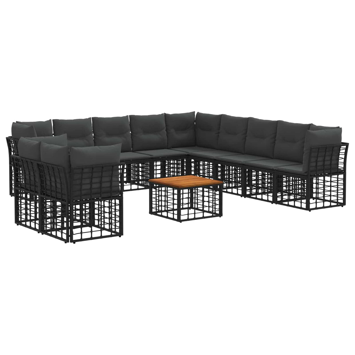 vidaXL Buiten bank set Zwart Polyester