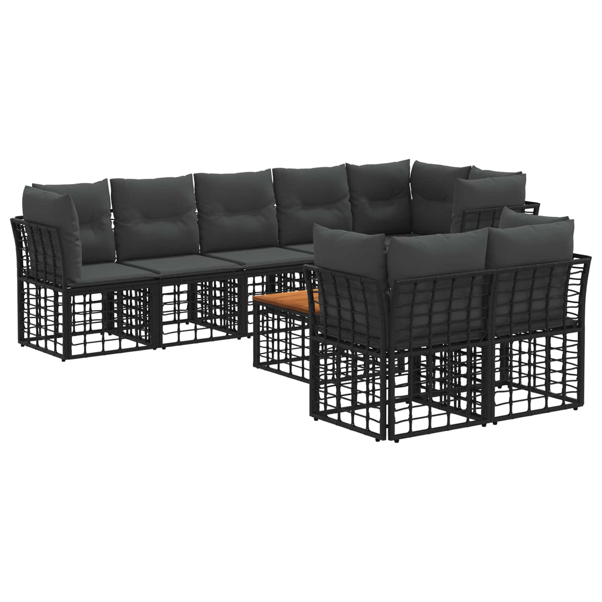 vidaXL Buiten bank set Zwart Polyester