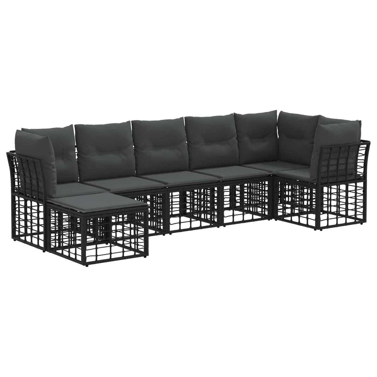 vidaXL Buiten bank set Zwart Polyester