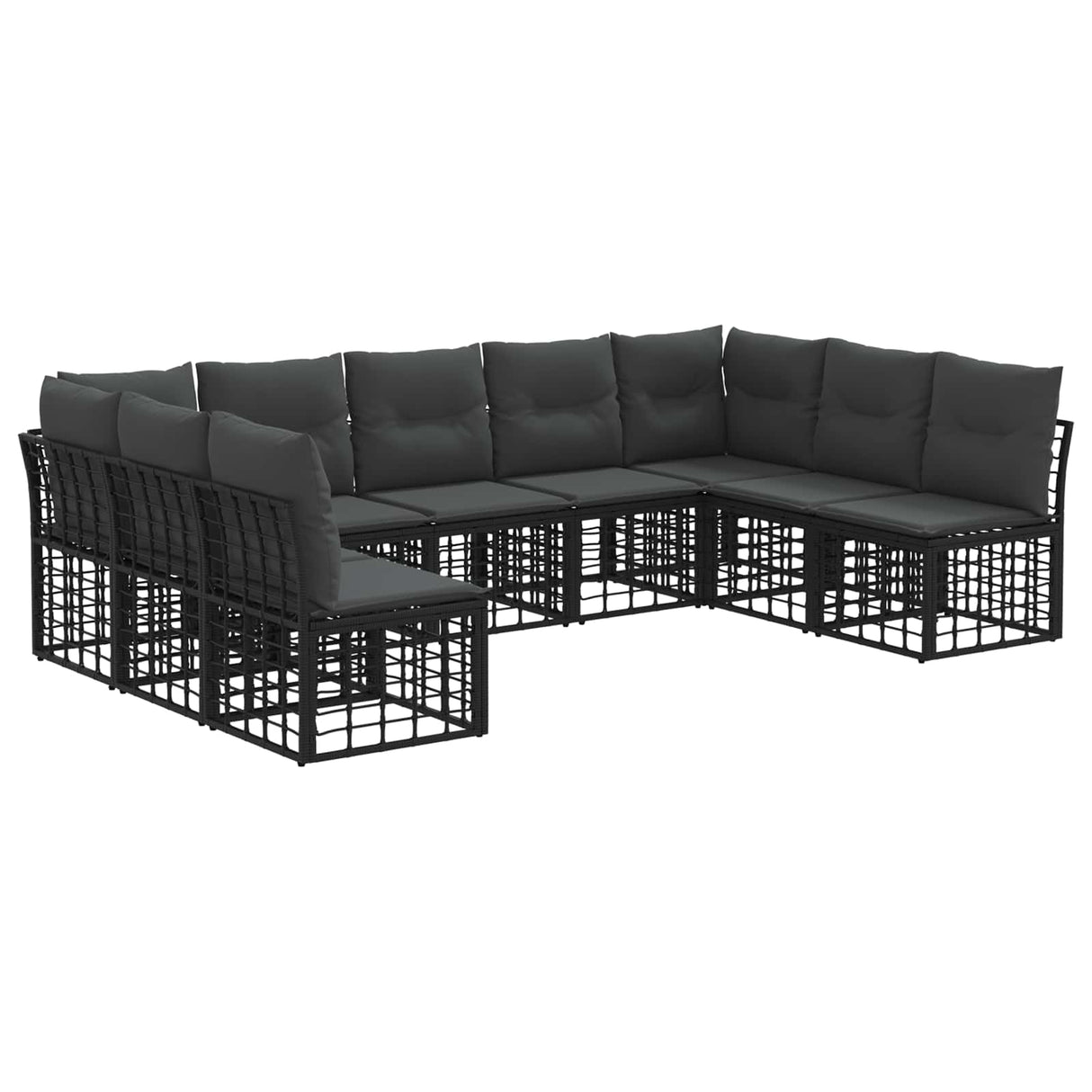 vidaXL Buiten bank set Zwart Polyester