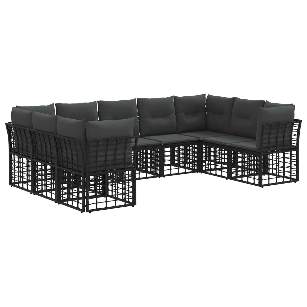 vidaXL Buiten bank set Zwart en Donker Grijs Polyester