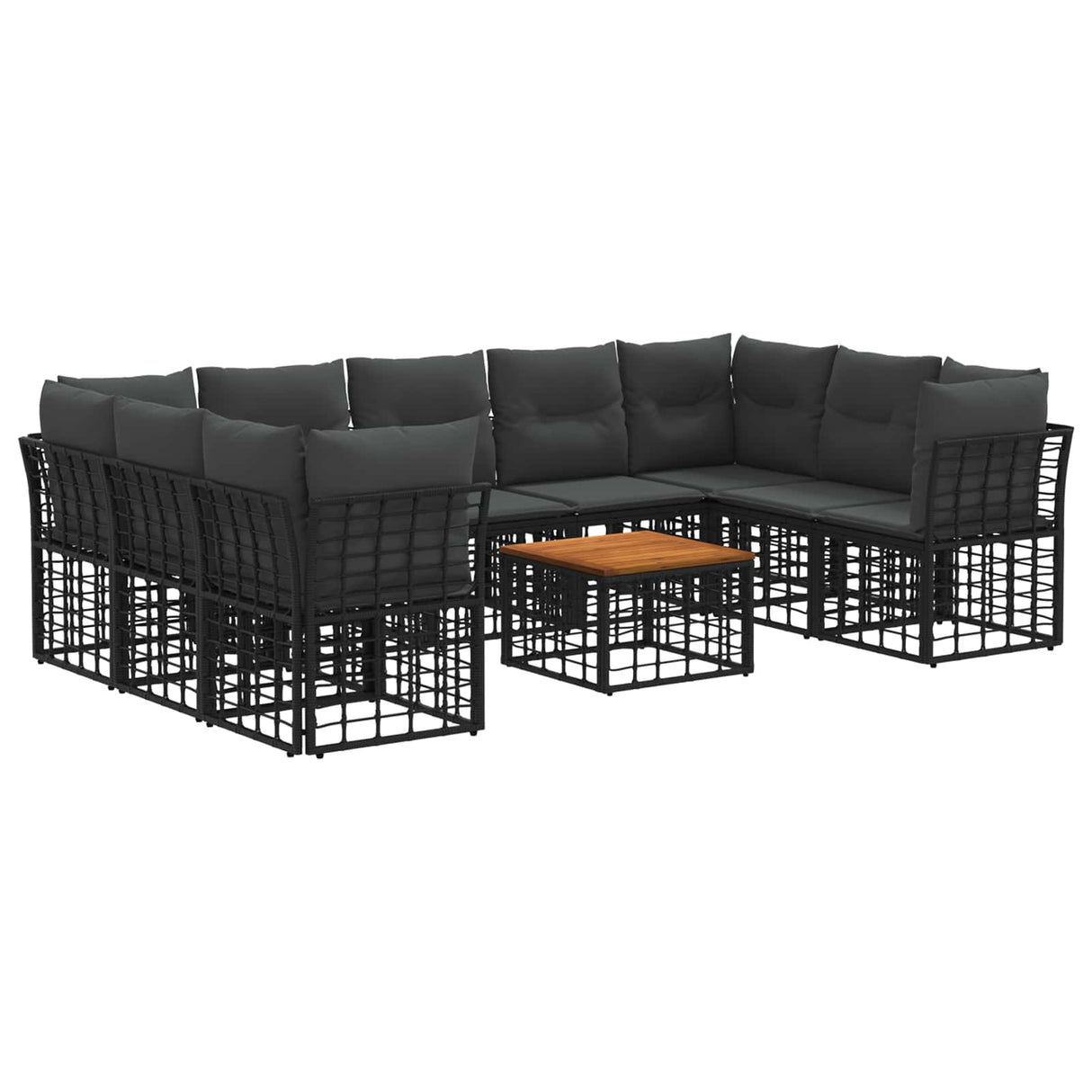 vidaXL Buiten bank set Zwart en Donker Grijs Polyester