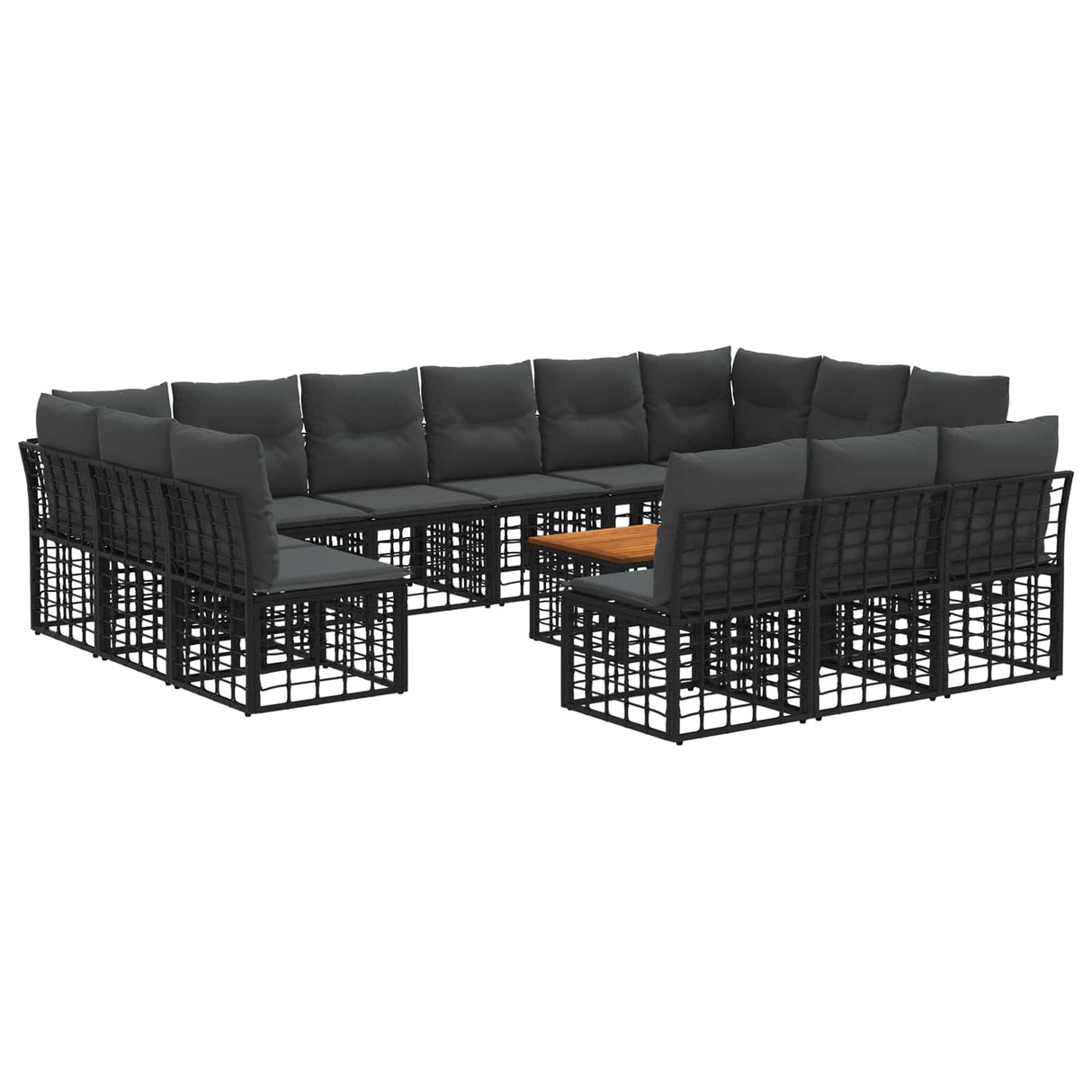 vidaXL Buiten bank set Zwart en Donker Grijs Polyester