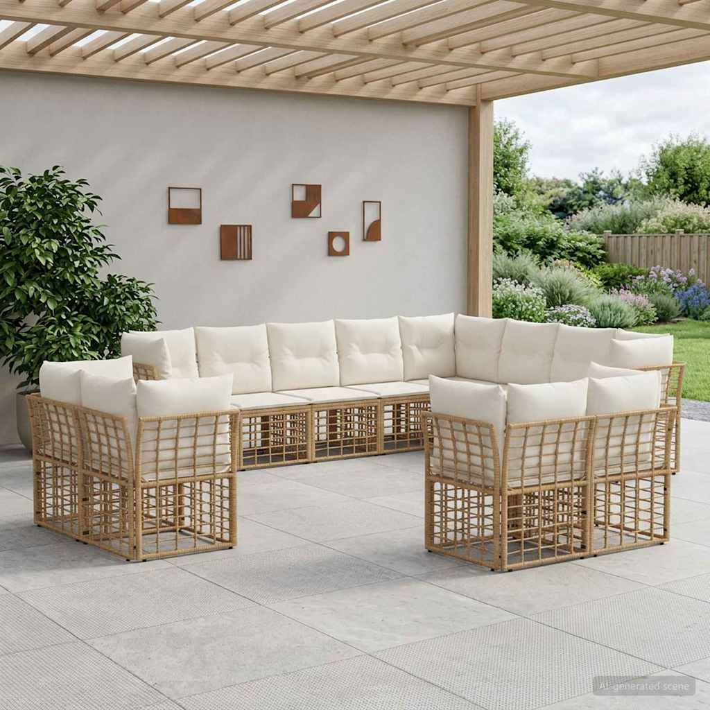 vidaXL Outdoor Sofa Set Black and Dark Grey Polyester