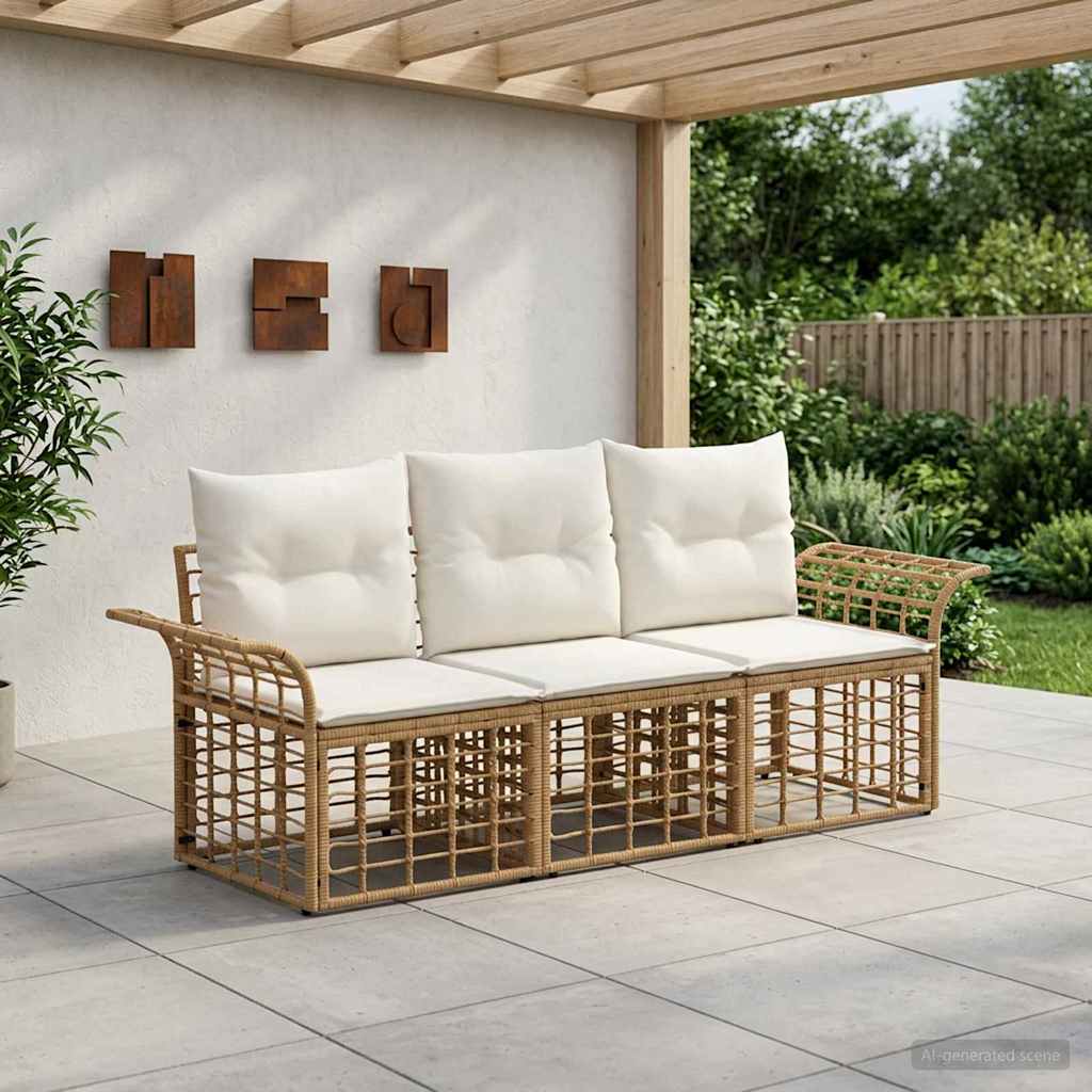 vidaXL Outdoor Sofa Set 3 pcs Black and Dark Grey Polyester