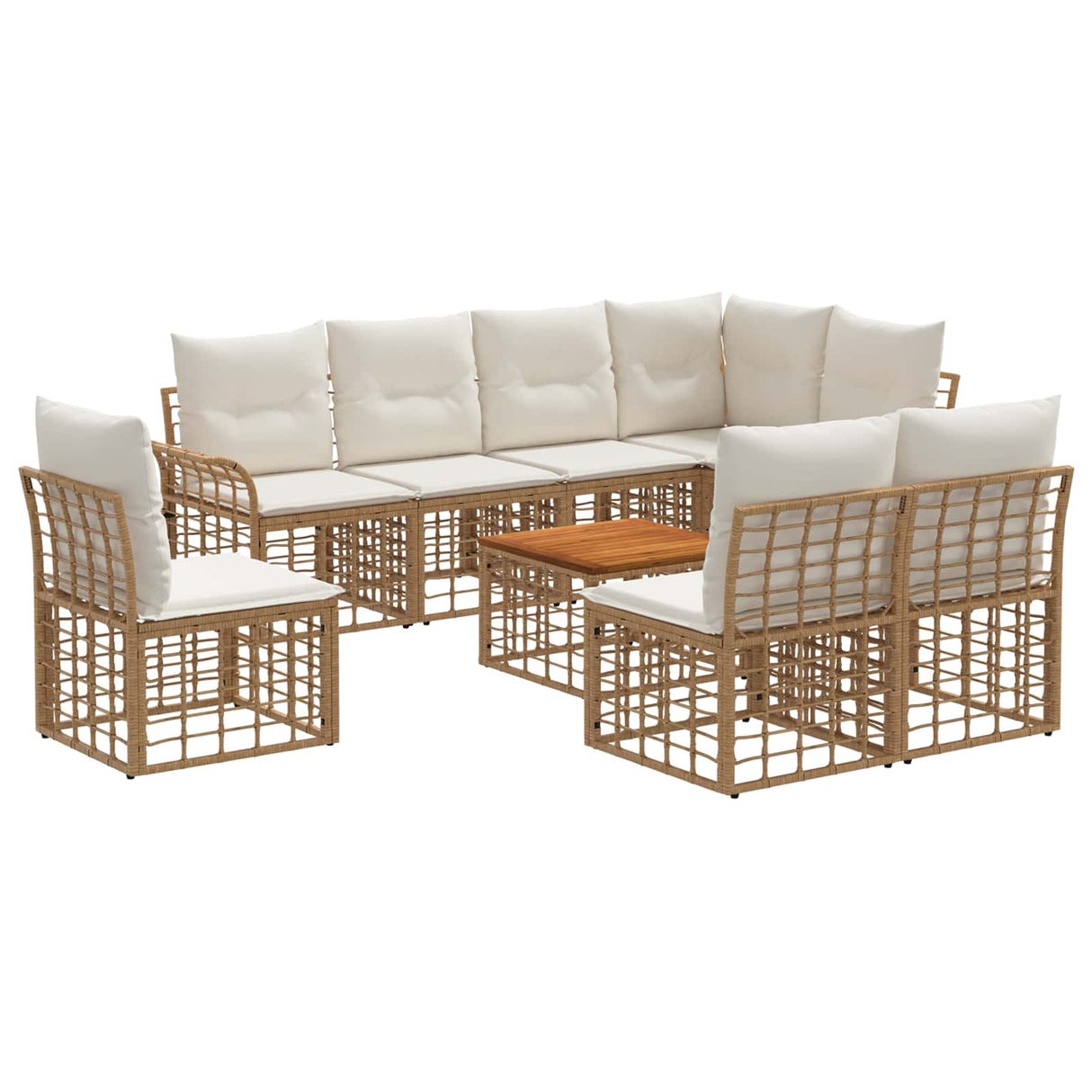 vidaXL Buiten bank set 8 pcs Zwart en Donker Grijs Polyester